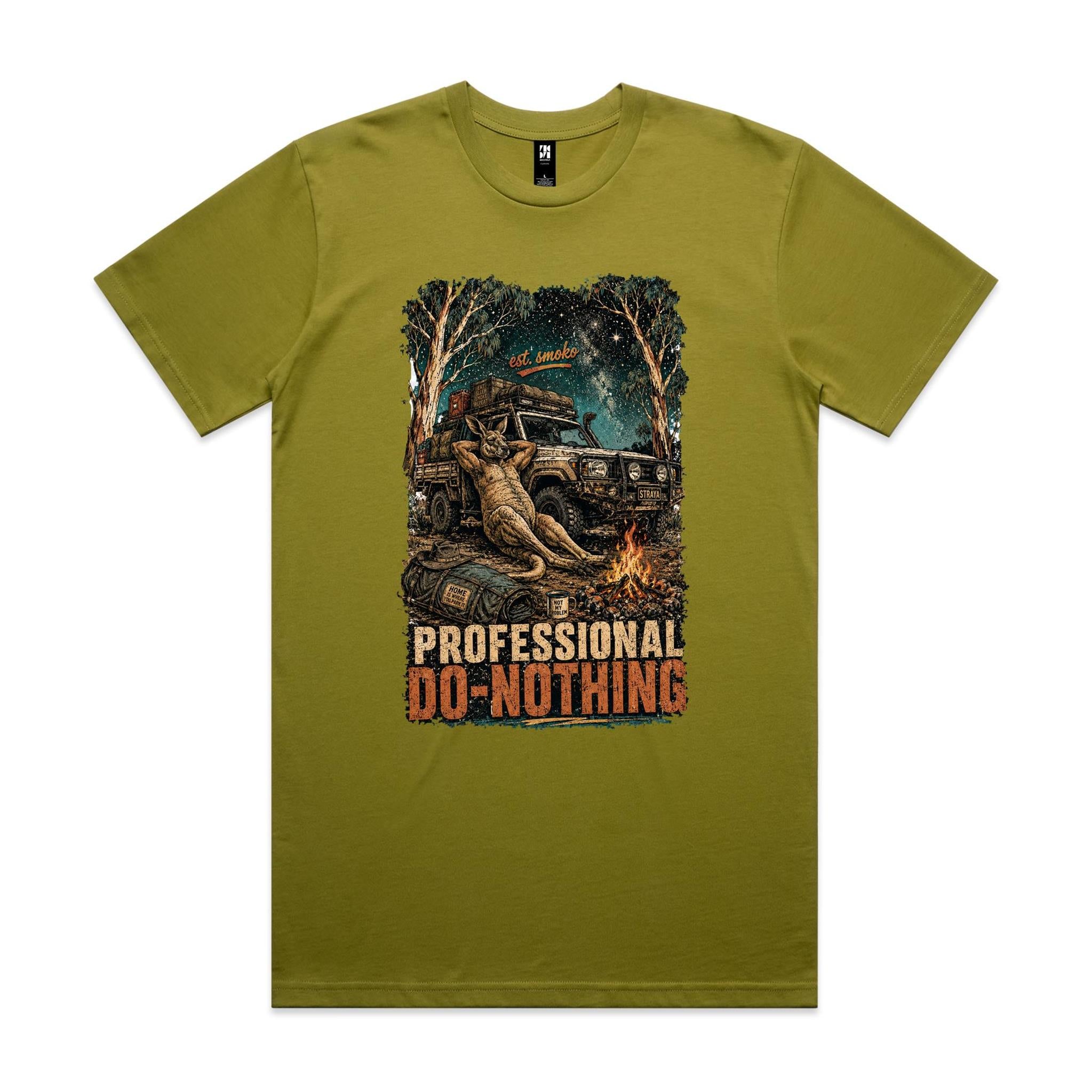 Professional Do-Nothing — Est. Smoko | Kangaroo 4WD Camping Tee