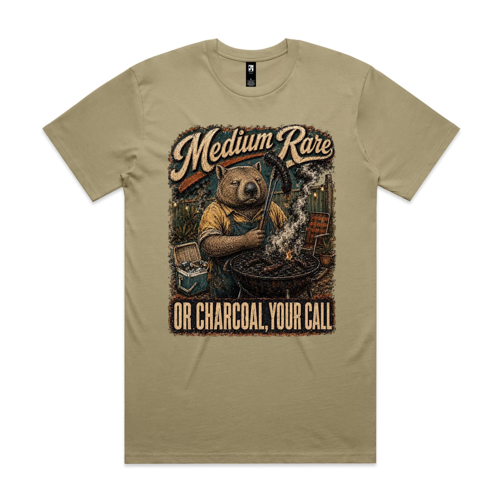 Medium Rare or Charcoal | Wombat BBQ Tee