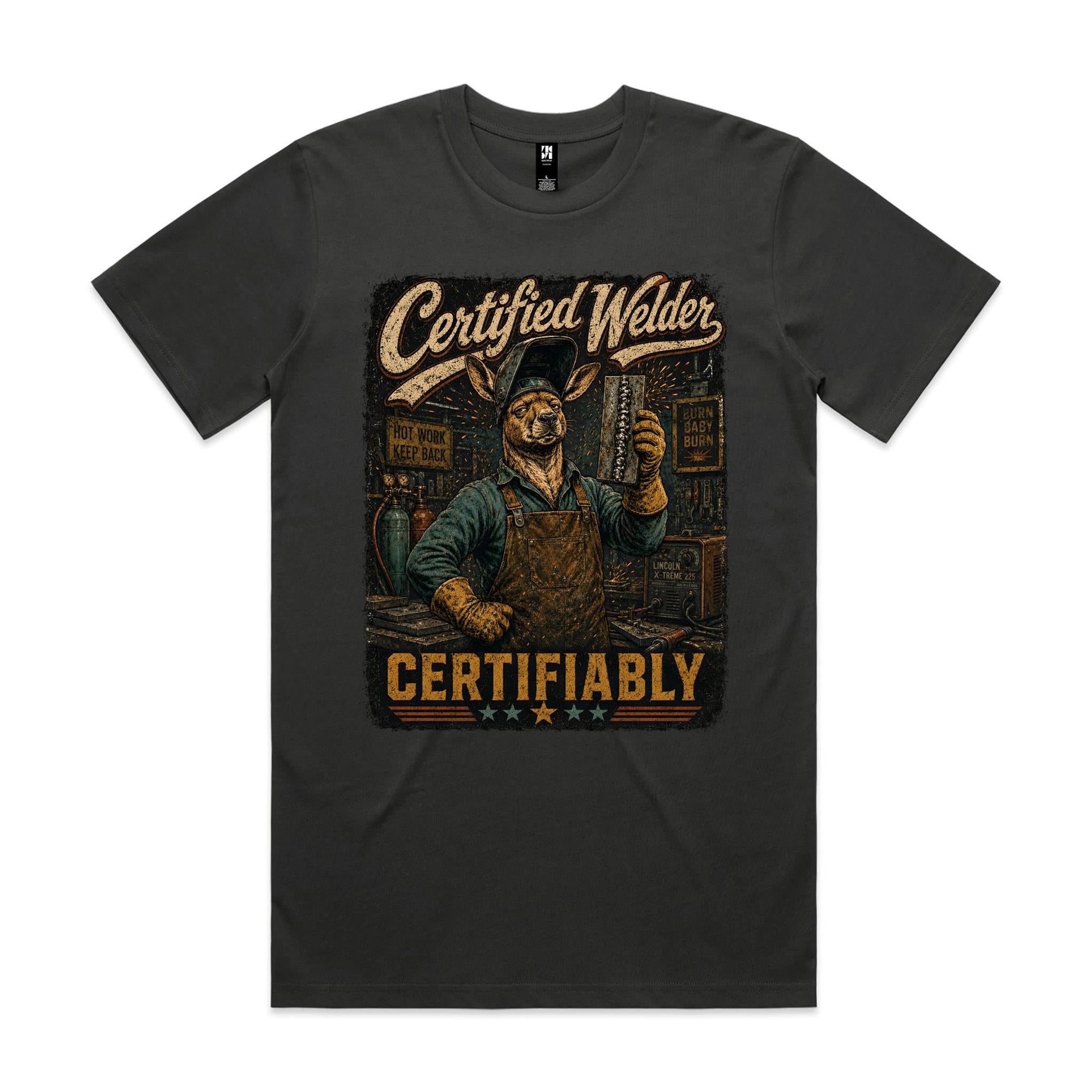 Certified Welder, Certifiably | Kangaroo Welder Tee