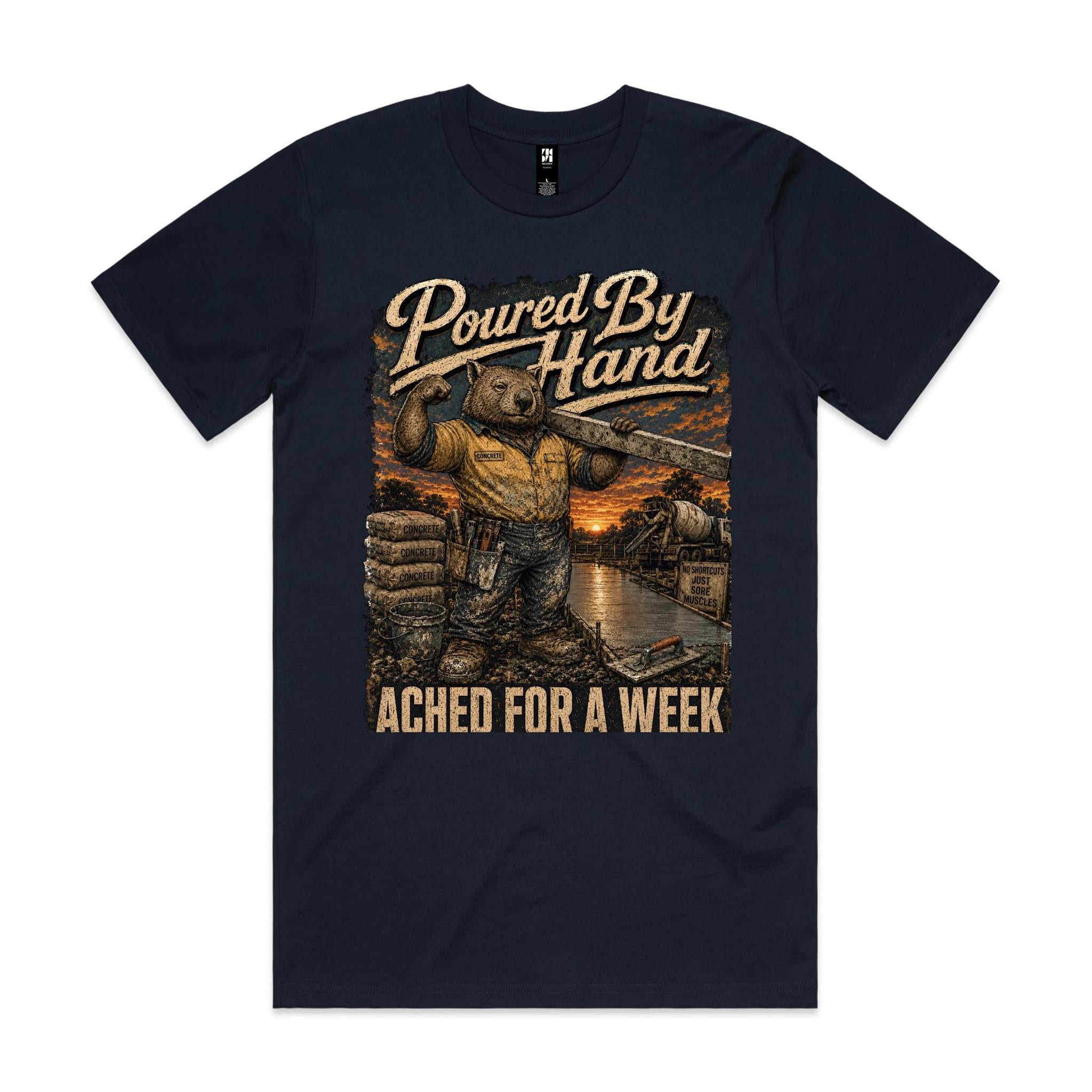Poured By Hand | Wombat Concreter Tee