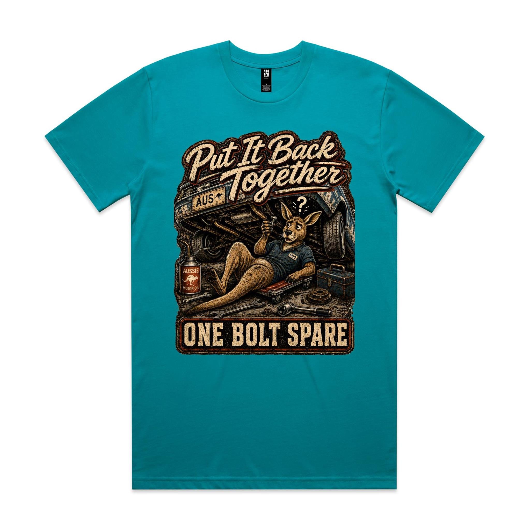 Put It Back Together — One Bolt Spare | Kangaroo Mechanic Tee