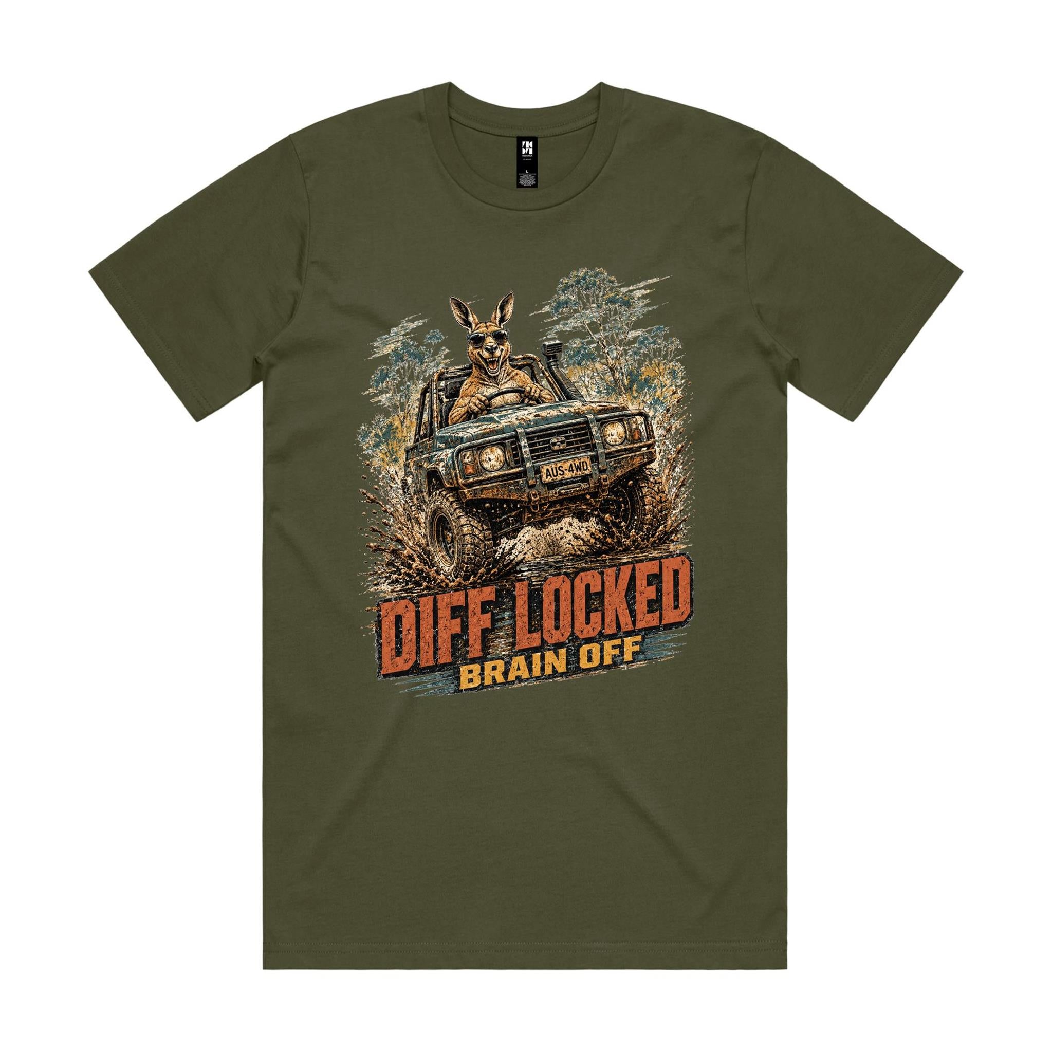 Diff Locked, Brain Off — 4WD Kangaroo Tee