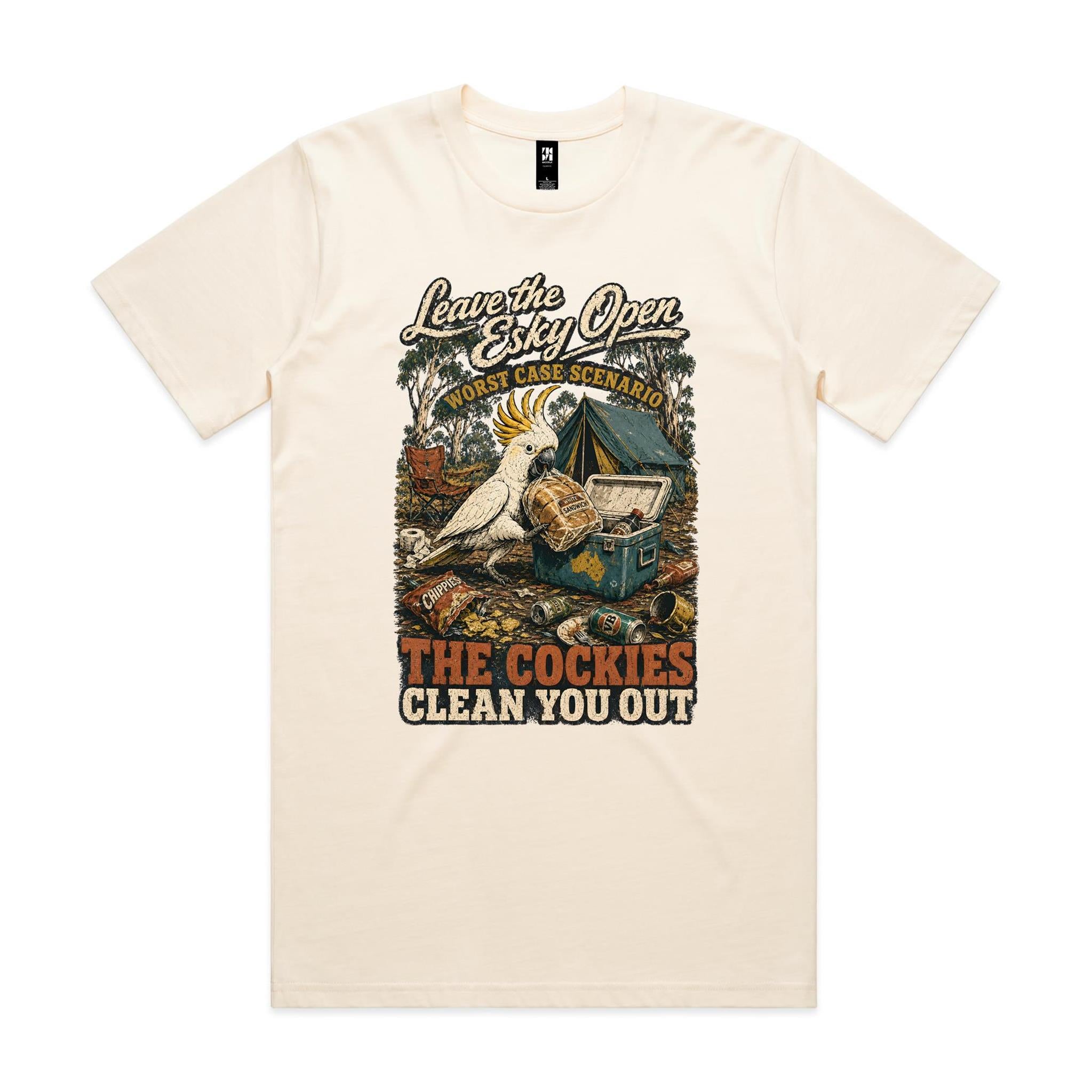 Leave the Esky Open — The Cockies Clean You Out | Cockatoo Camping Tee