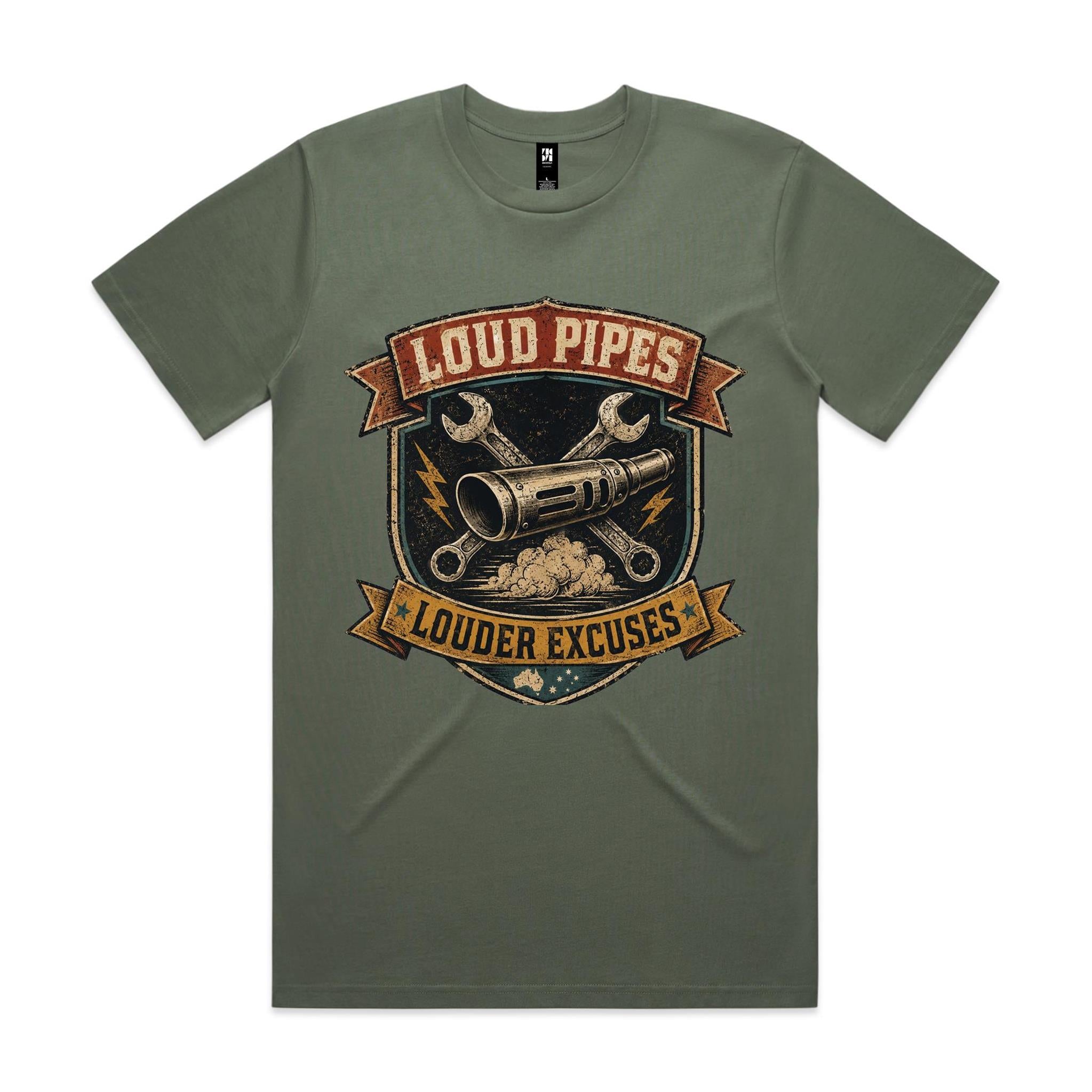 Loud Pipes, Louder Excuses — Motorbike Tee