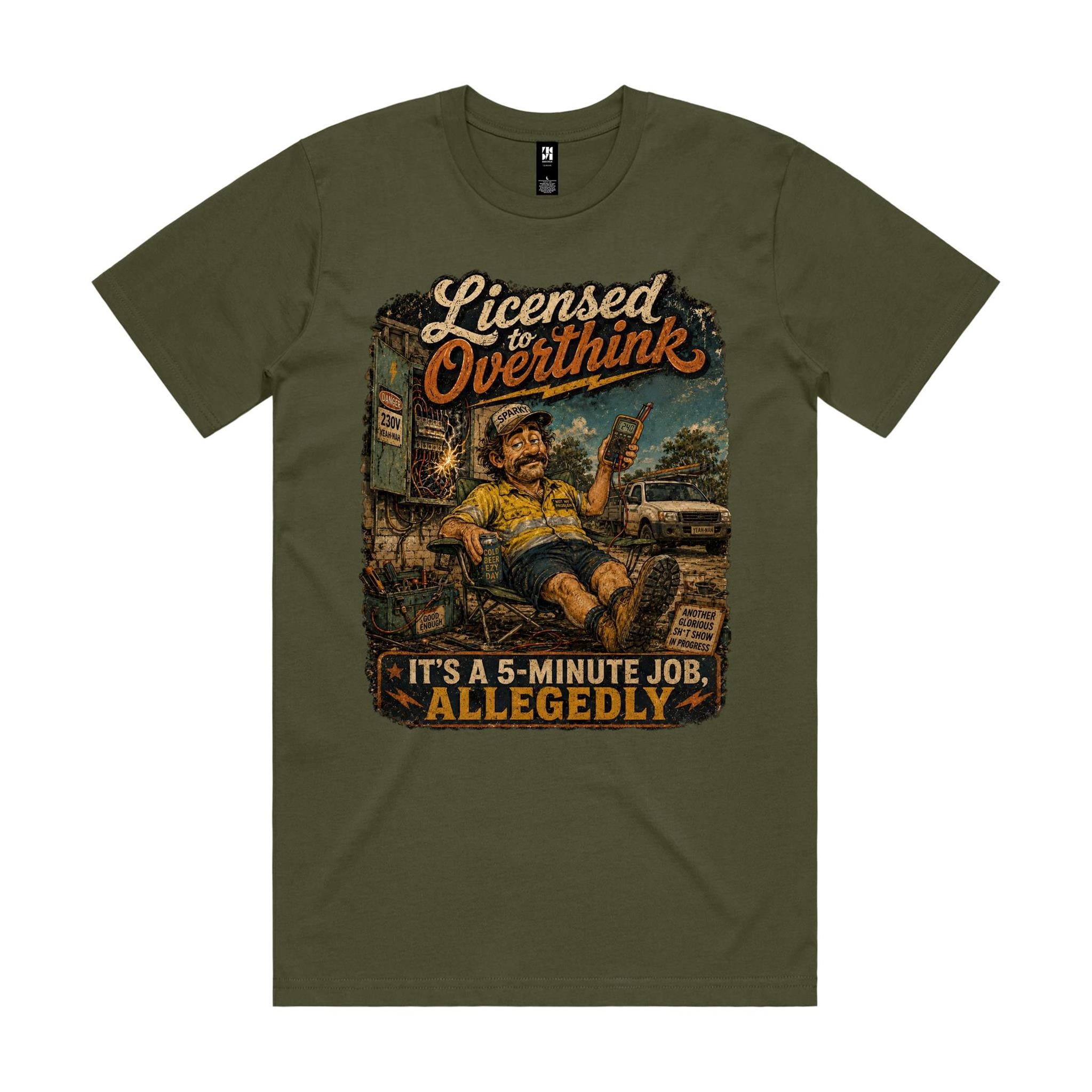 Licensed to Overthink | Electricians Tee