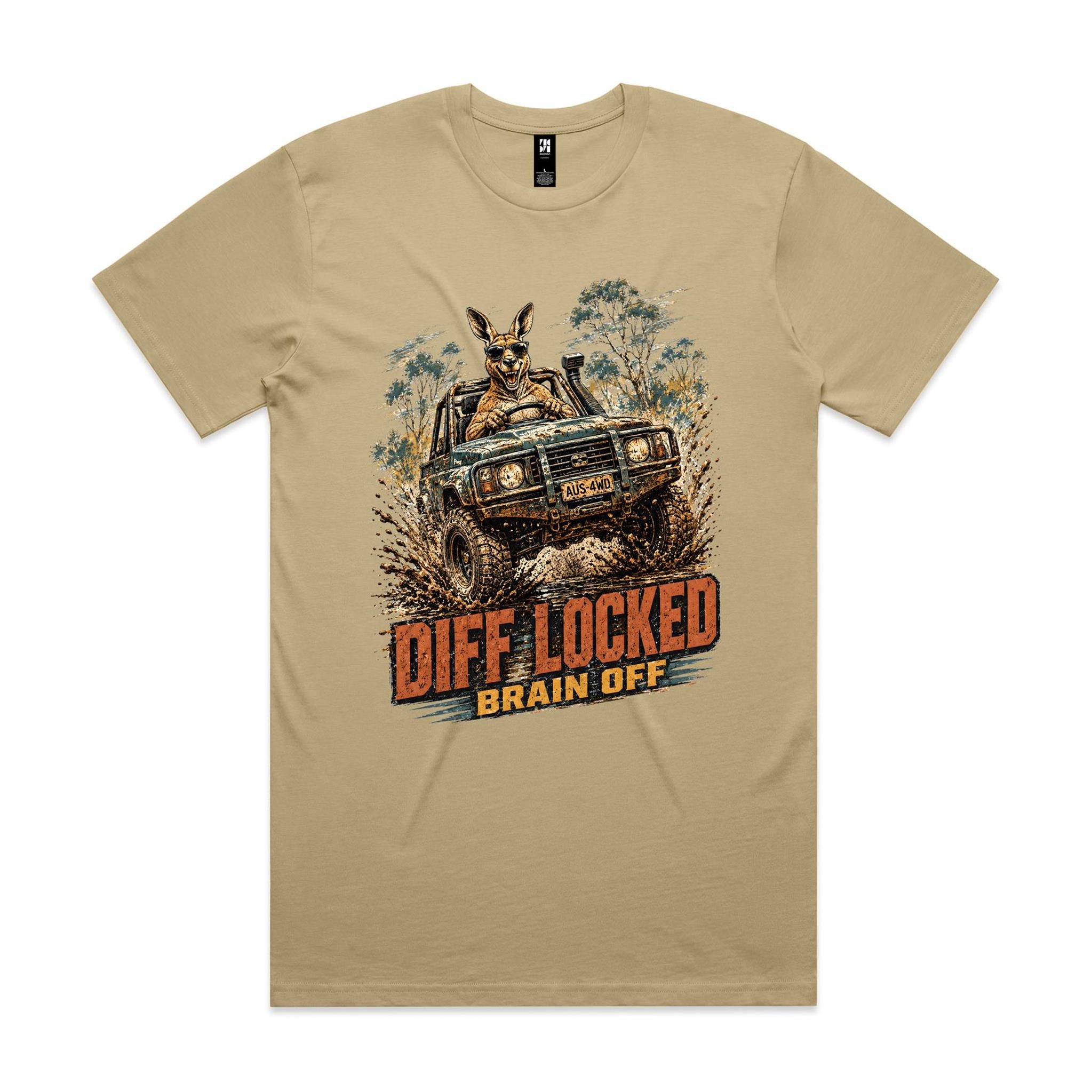 Diff Locked, Brain Off — 4WD Kangaroo Tee