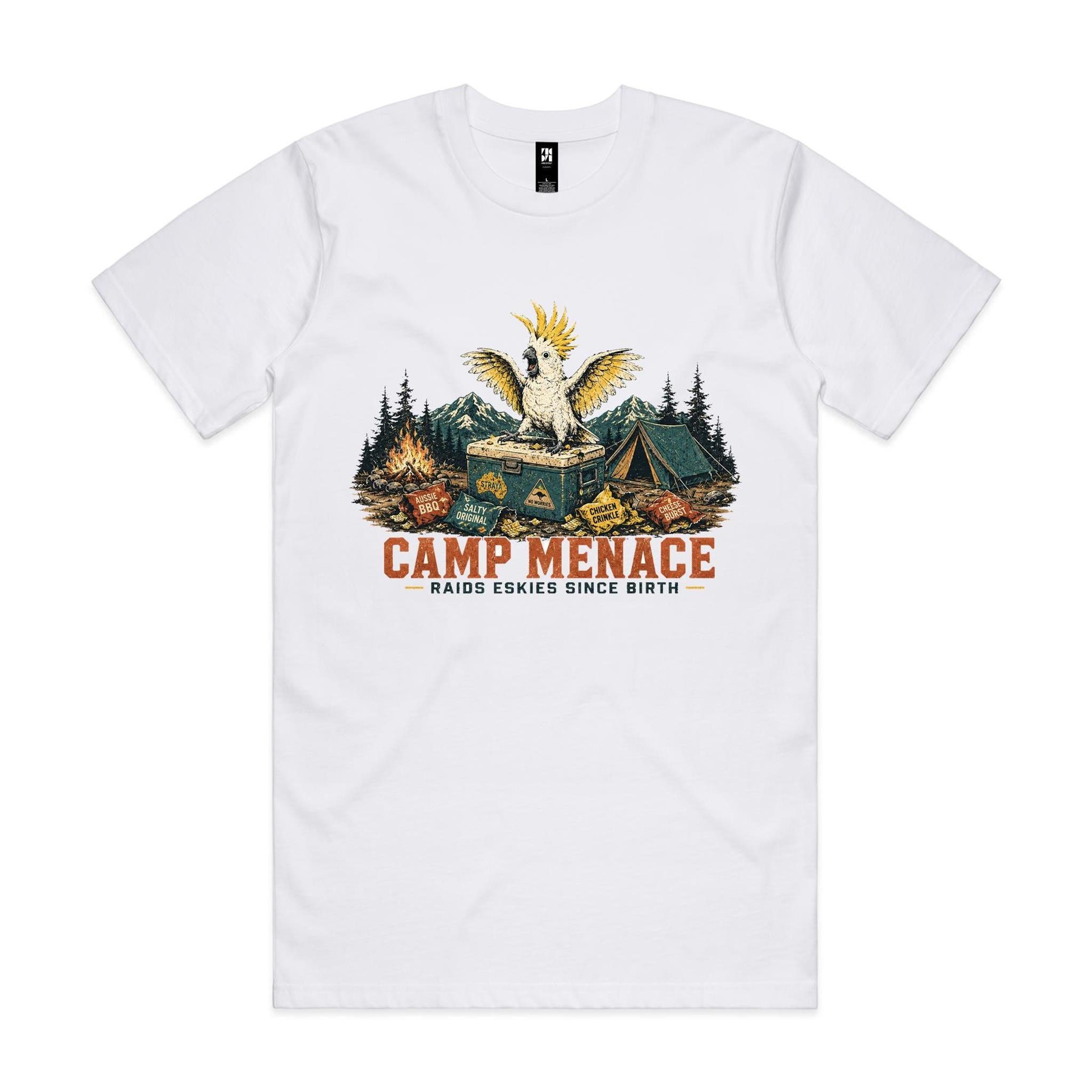Camp Menace — Raids Eskies Since Birth | Cockatoo Camping Tee