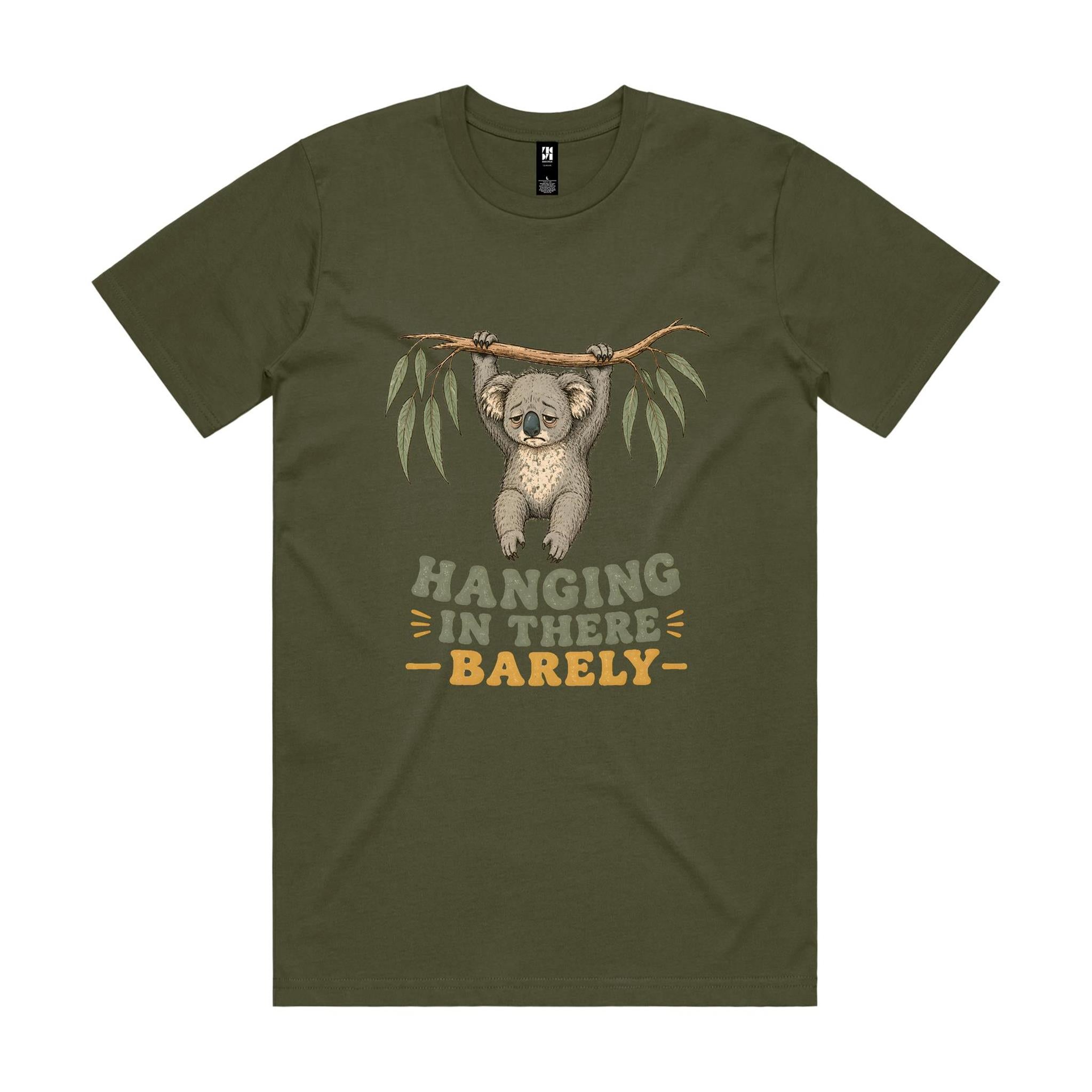 Hanging in There, Barely — Tired Koala Tee