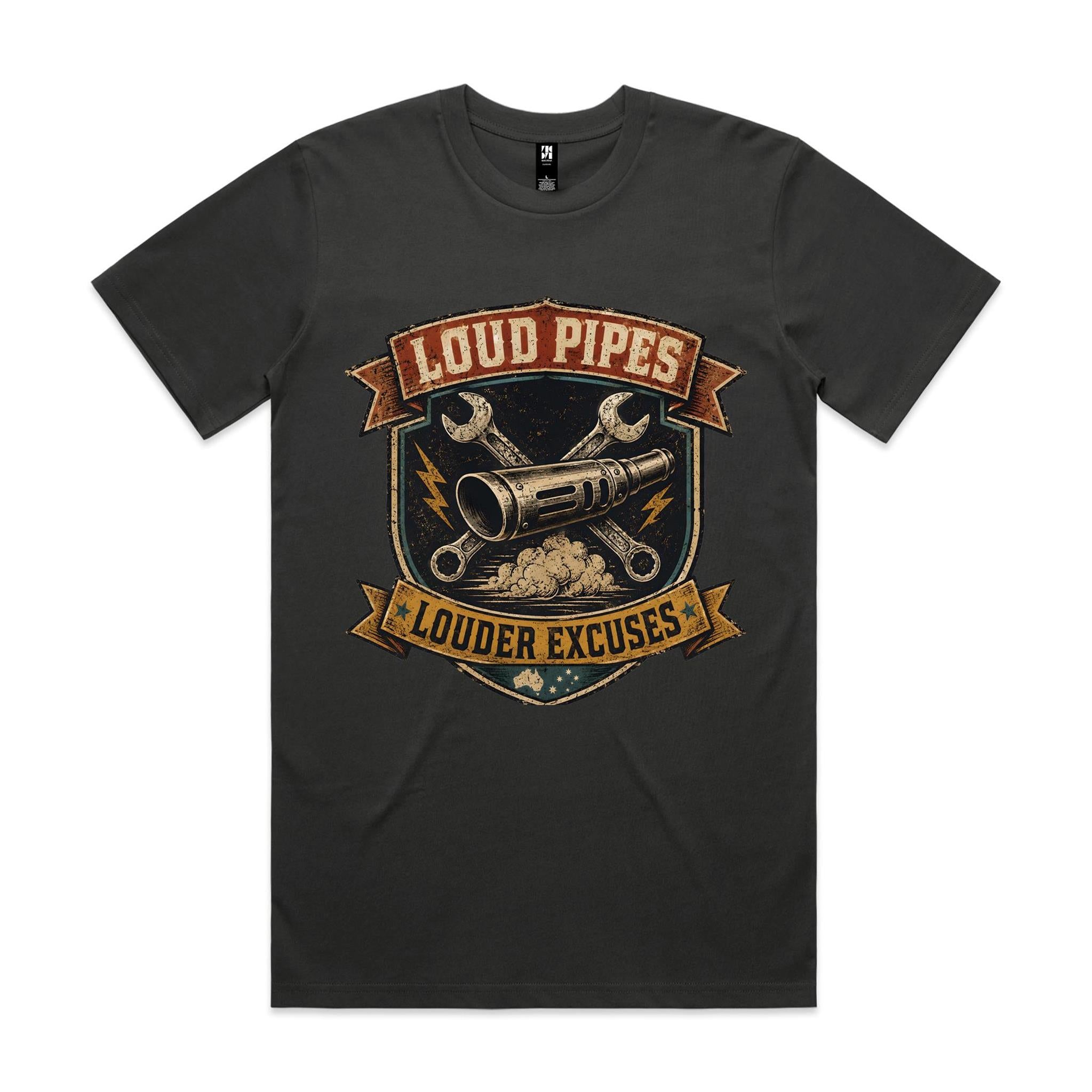Loud Pipes, Louder Excuses — Motorbike Tee