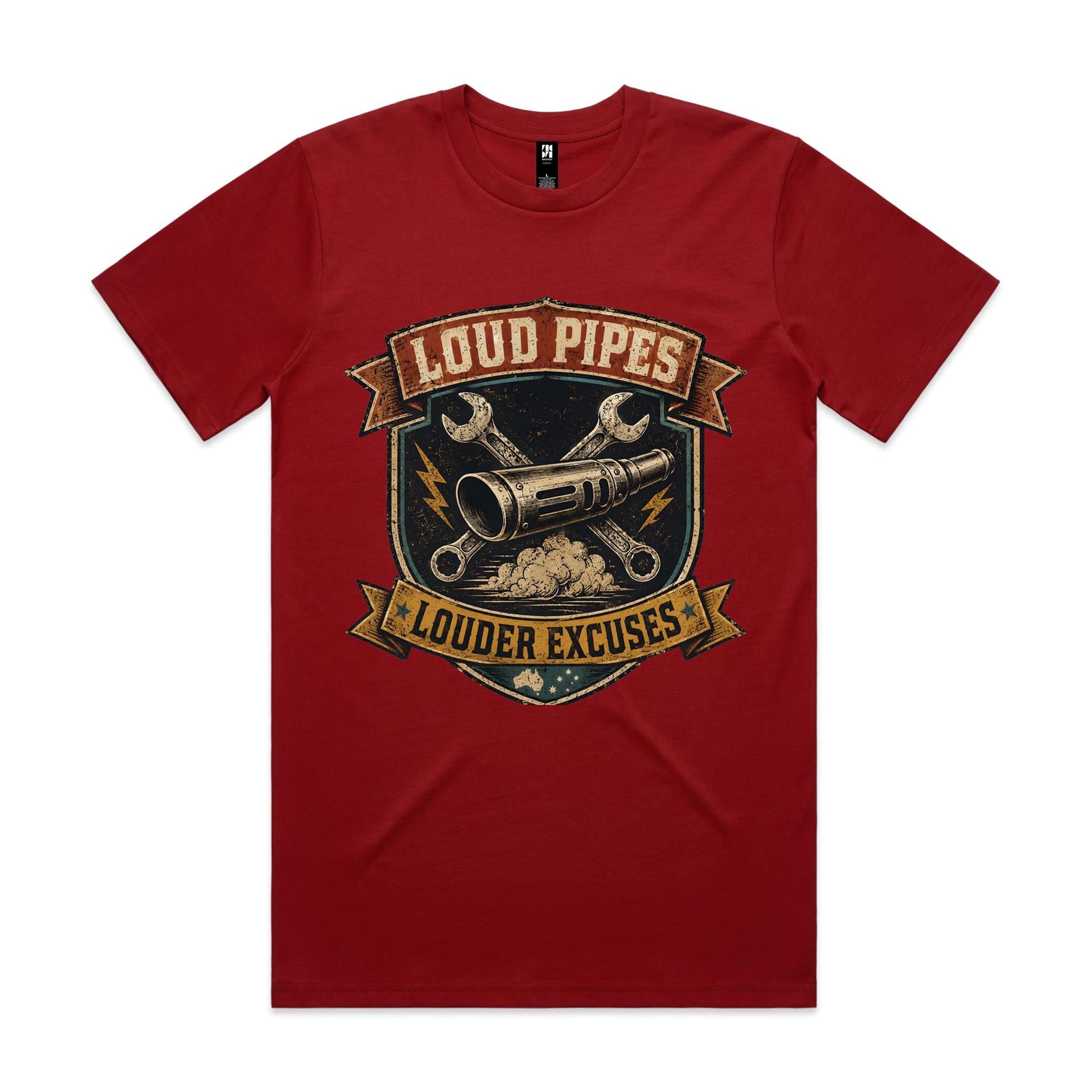 Loud Pipes, Louder Excuses — Motorbike Tee
