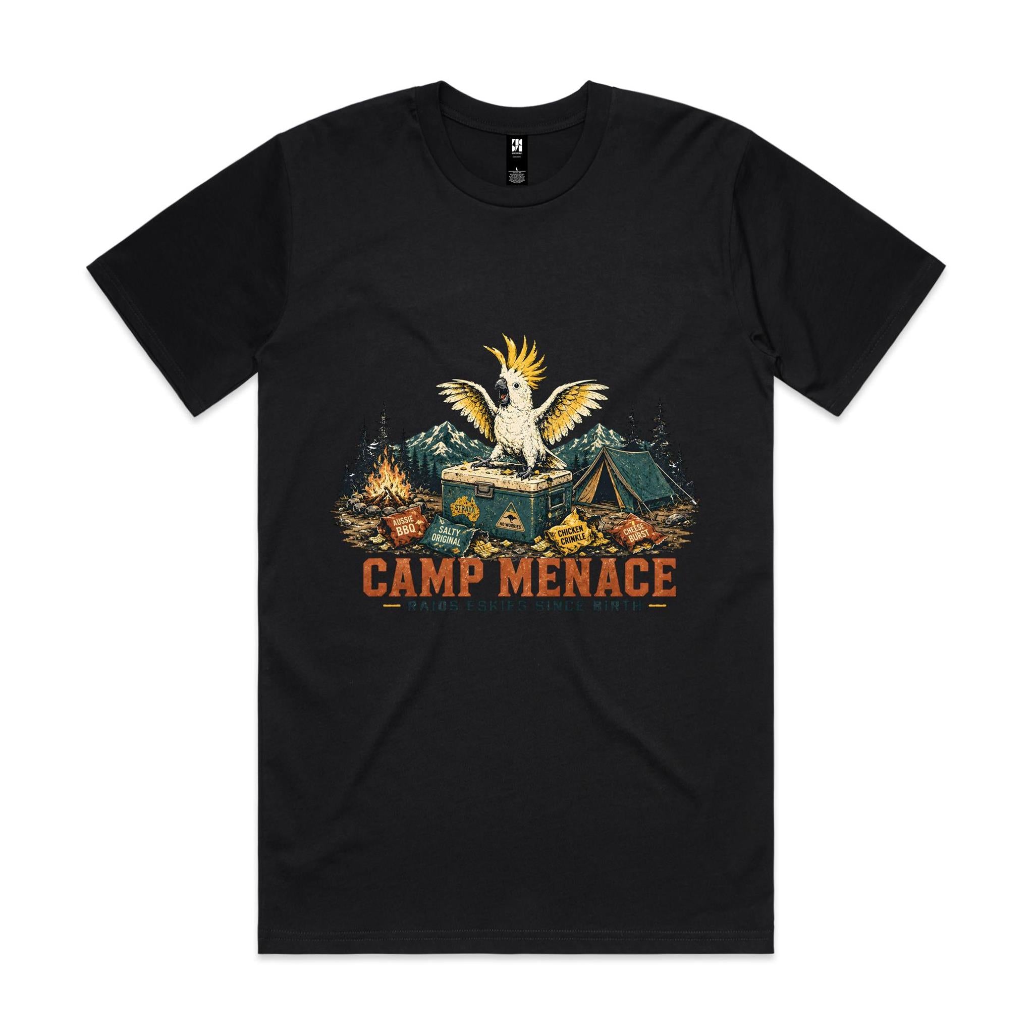 Camp Menace — Raids Eskies Since Birth | Cockatoo Camping Tee