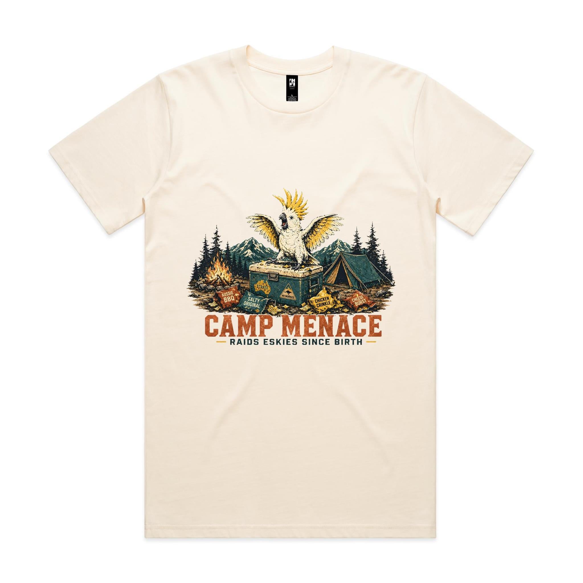Camp Menace — Raids Eskies Since Birth | Cockatoo Camping Tee