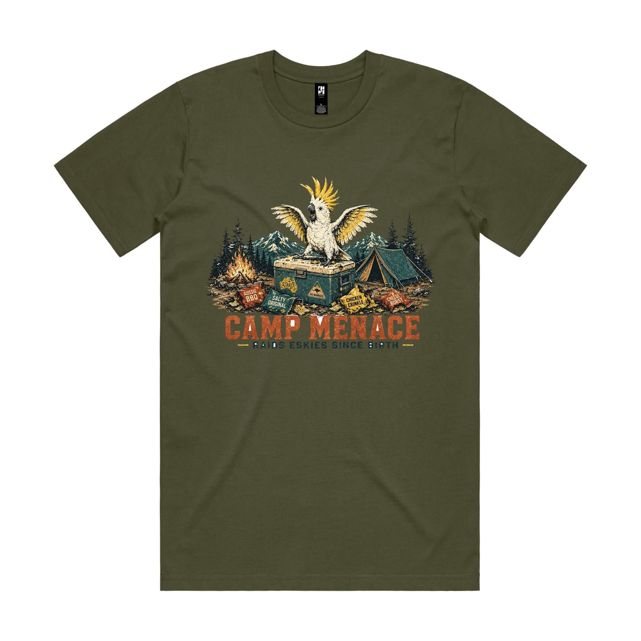 Camp Menace — Raids Eskies Since Birth | Cockatoo Camping Tee