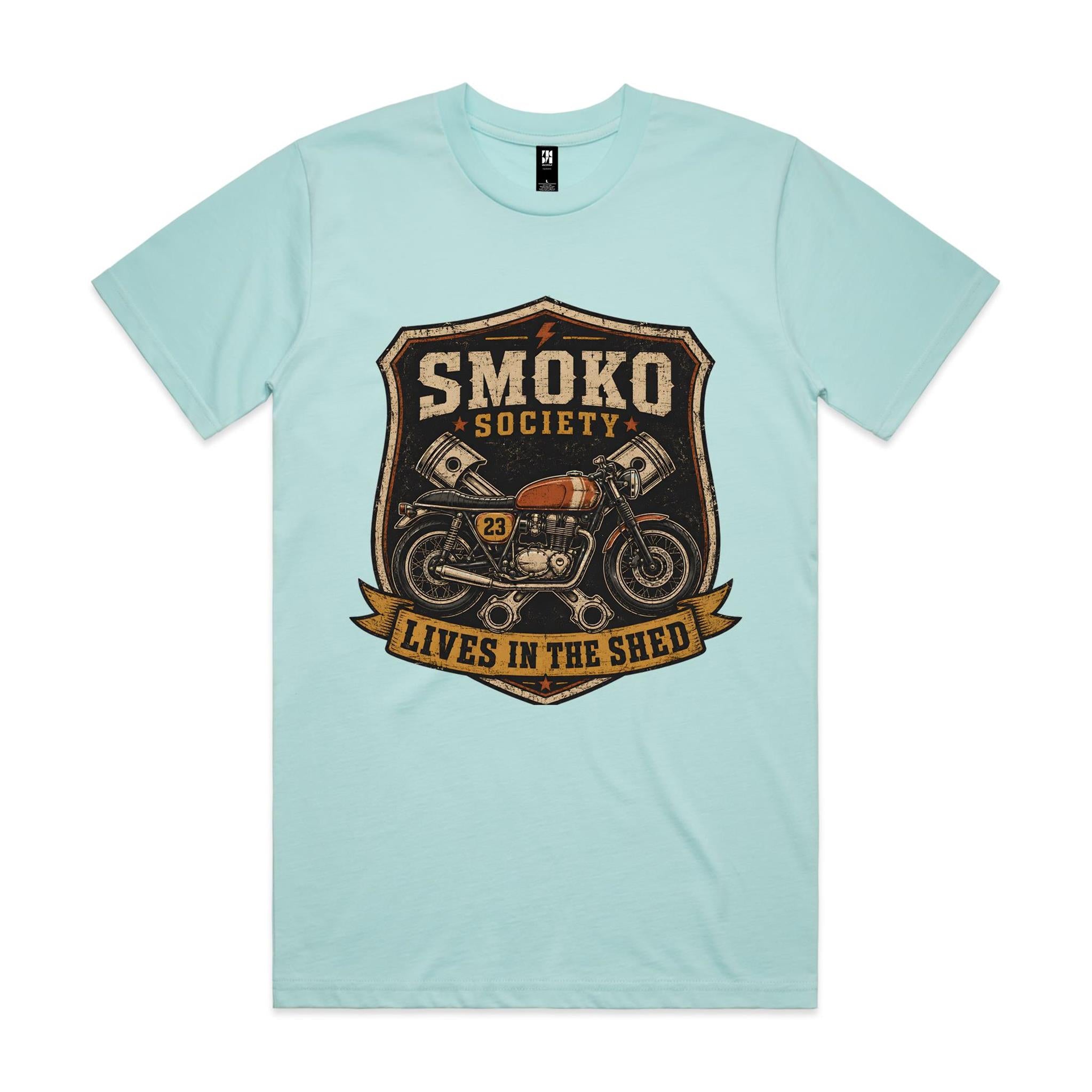 Smoko Society — Lives in the Shed | Cafe Racer Tee