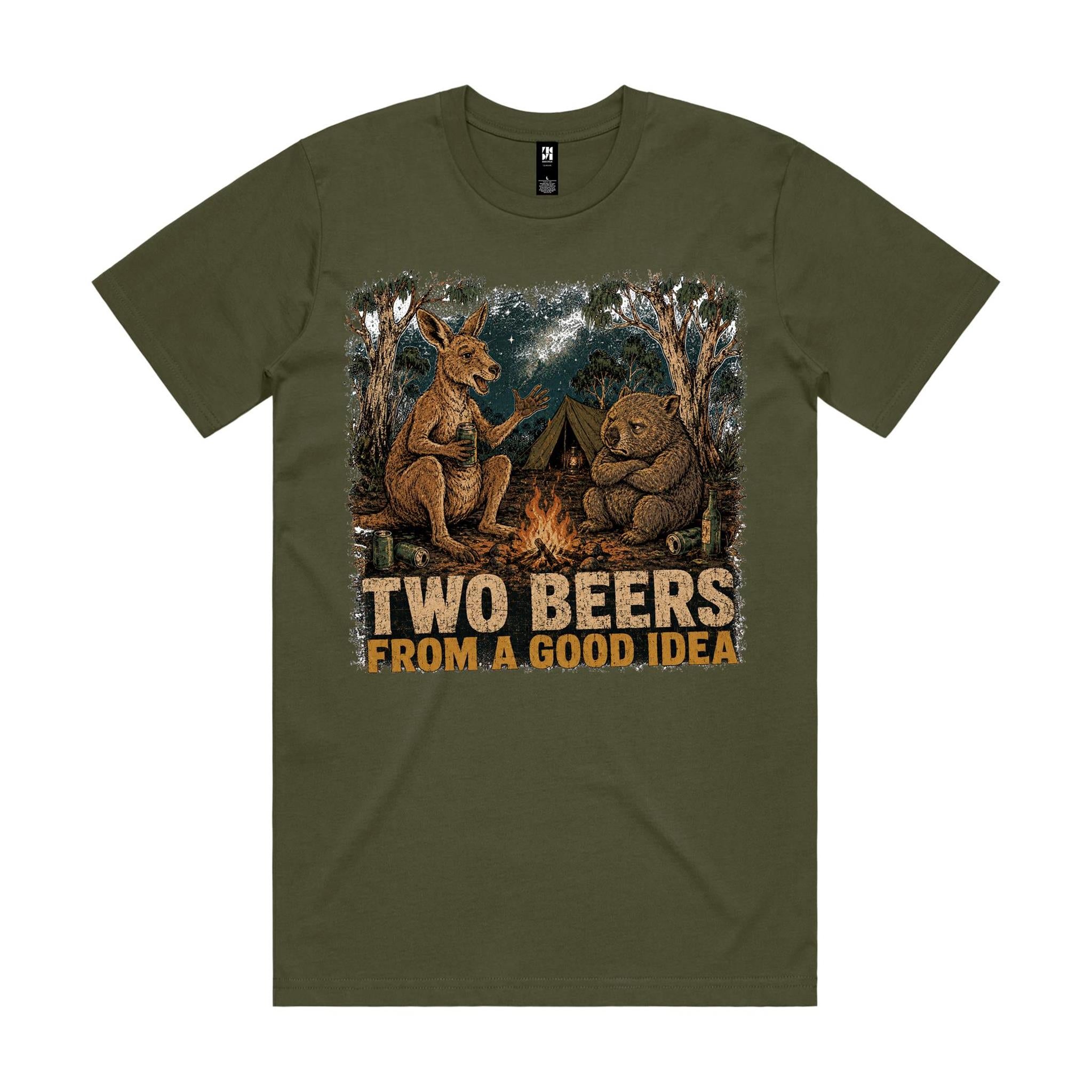 Two Beers From a Good Idea — Kangaroo & Wombat Camping Tee