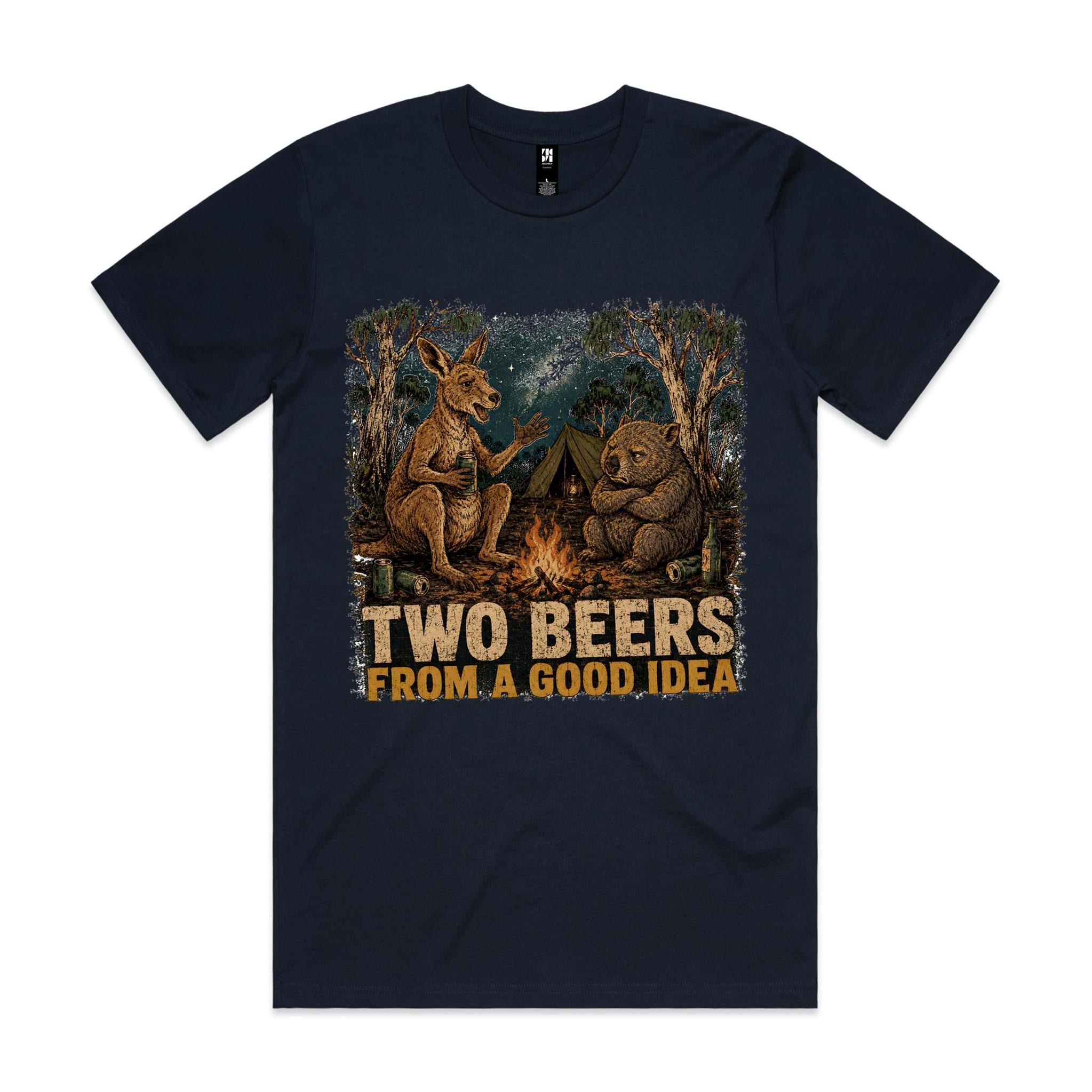 Two Beers From a Good Idea — Kangaroo & Wombat Camping Tee