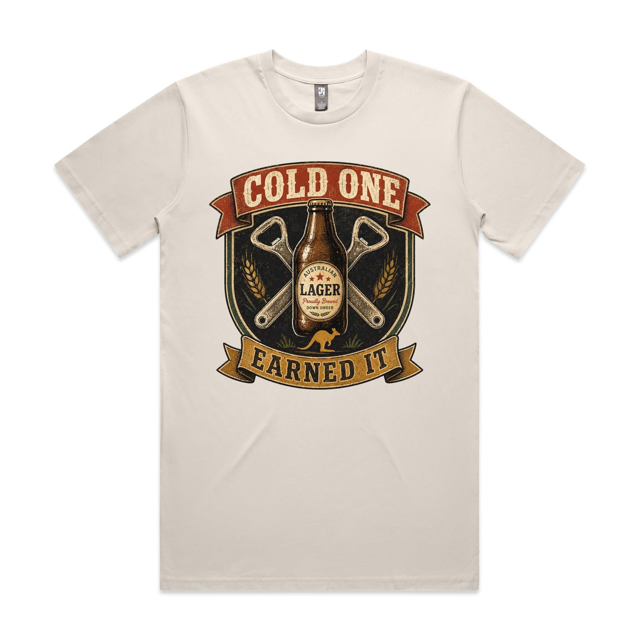 Cold One, Earned It — Aussie Lager Tee