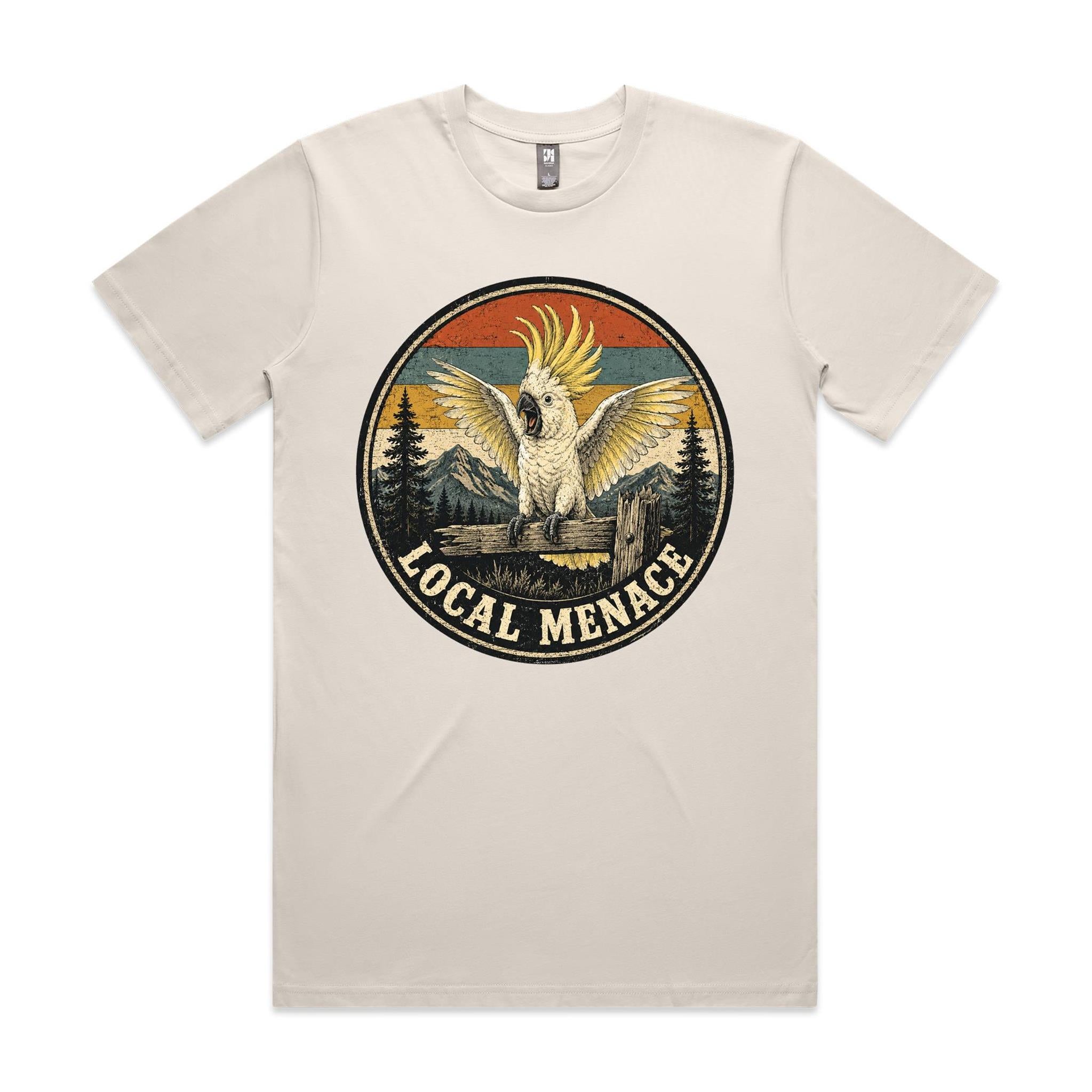 Local Menace — Cockatoo Retro Badge Tee