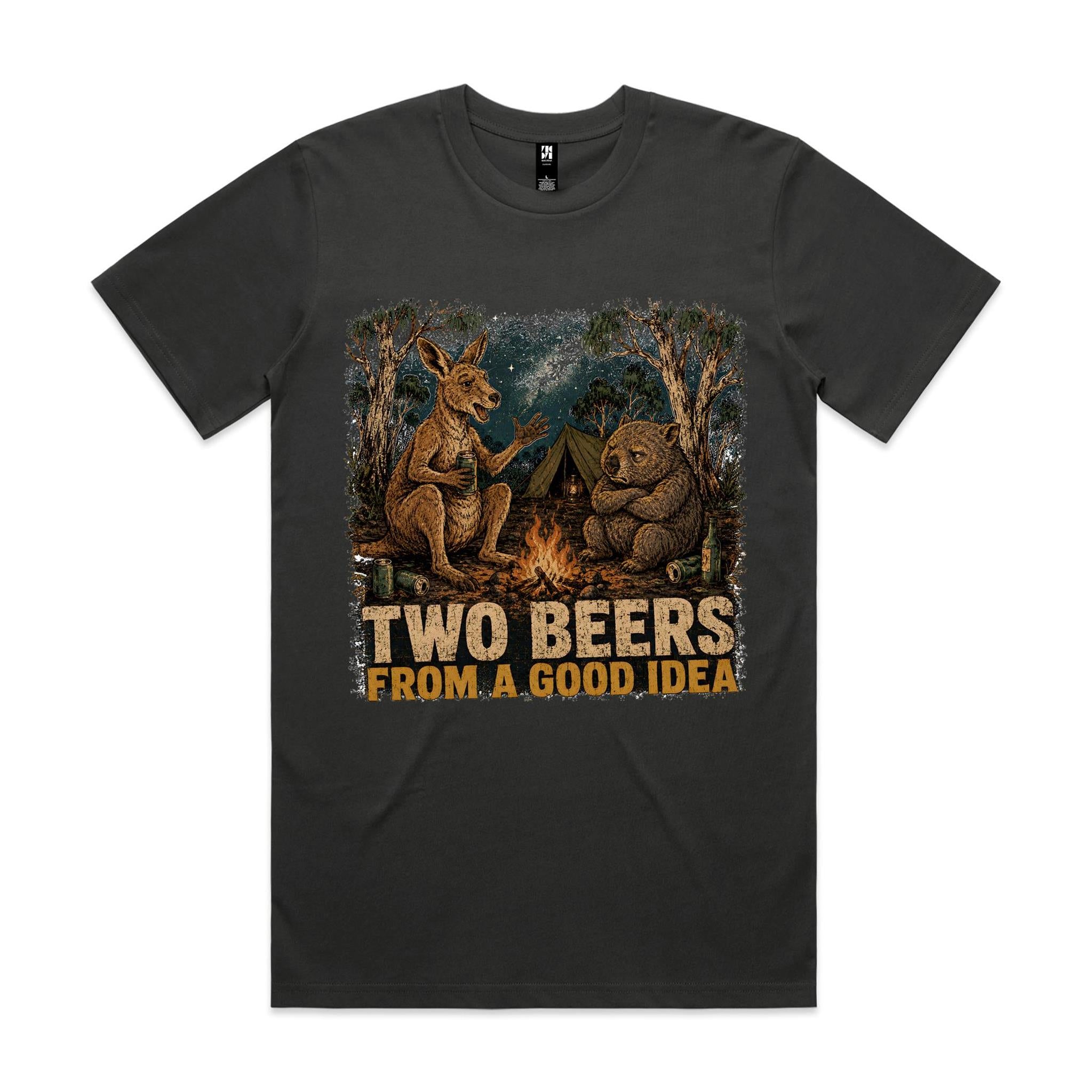 Two Beers From a Good Idea — Kangaroo & Wombat Camping Tee