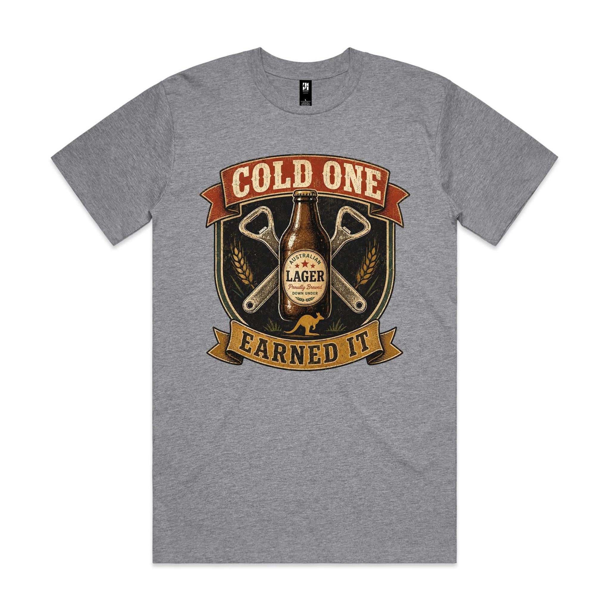 Cold One, Earned It — Aussie Lager Tee