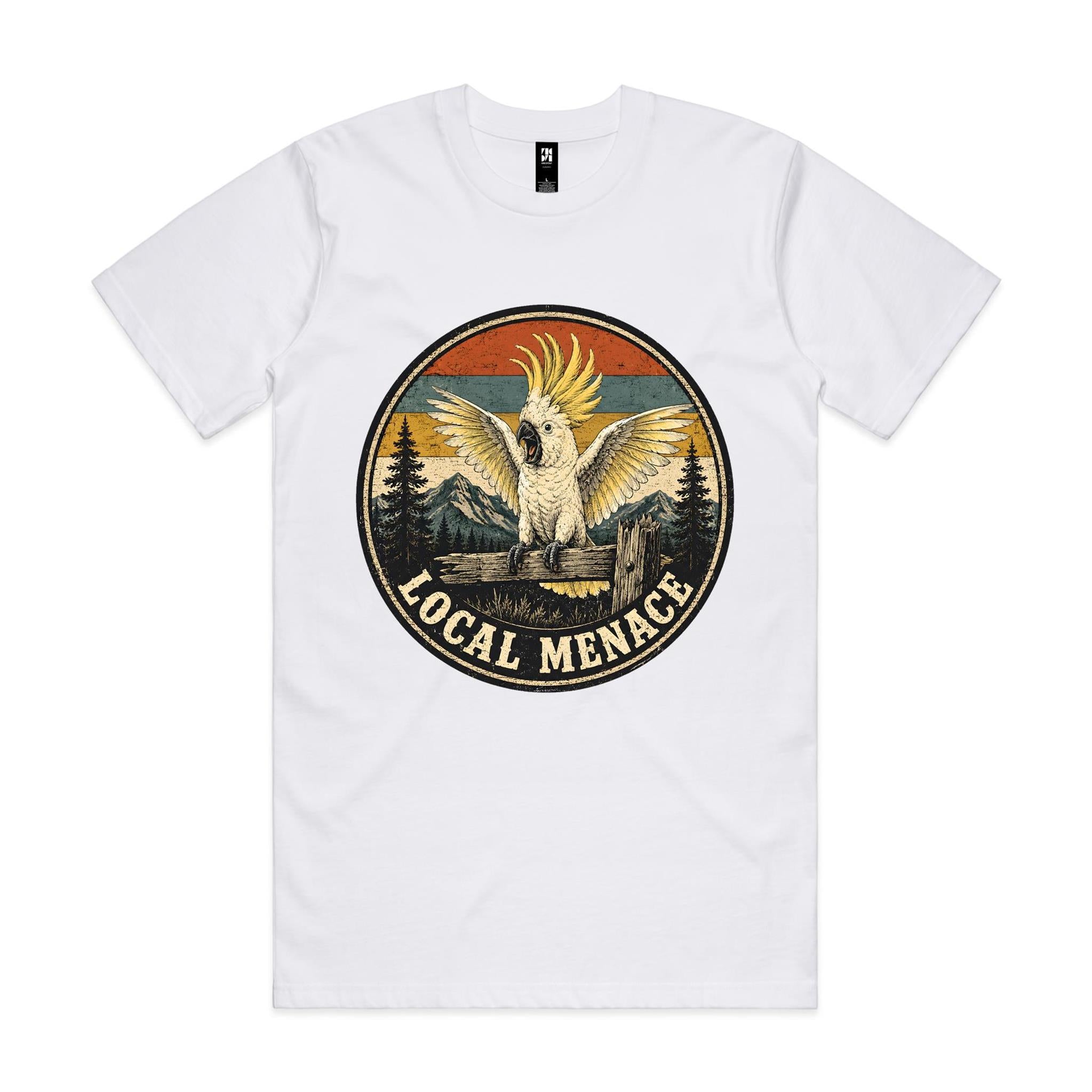 Local Menace — Cockatoo Retro Badge Tee