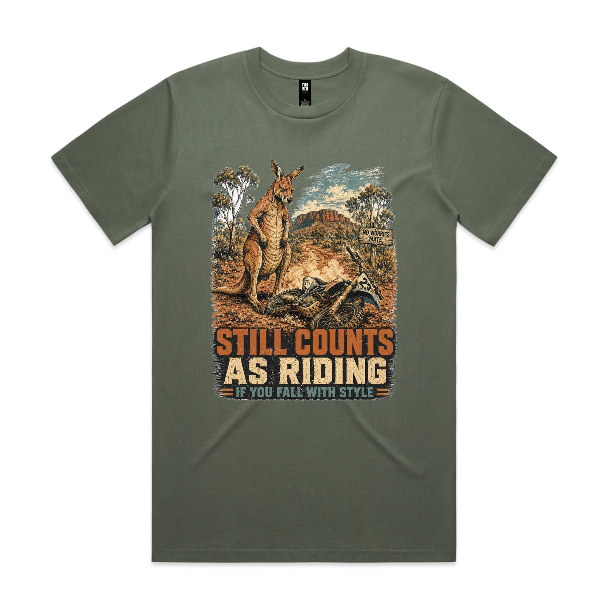 Still Counts as Riding — Kangaroo Dirt Bike Tee