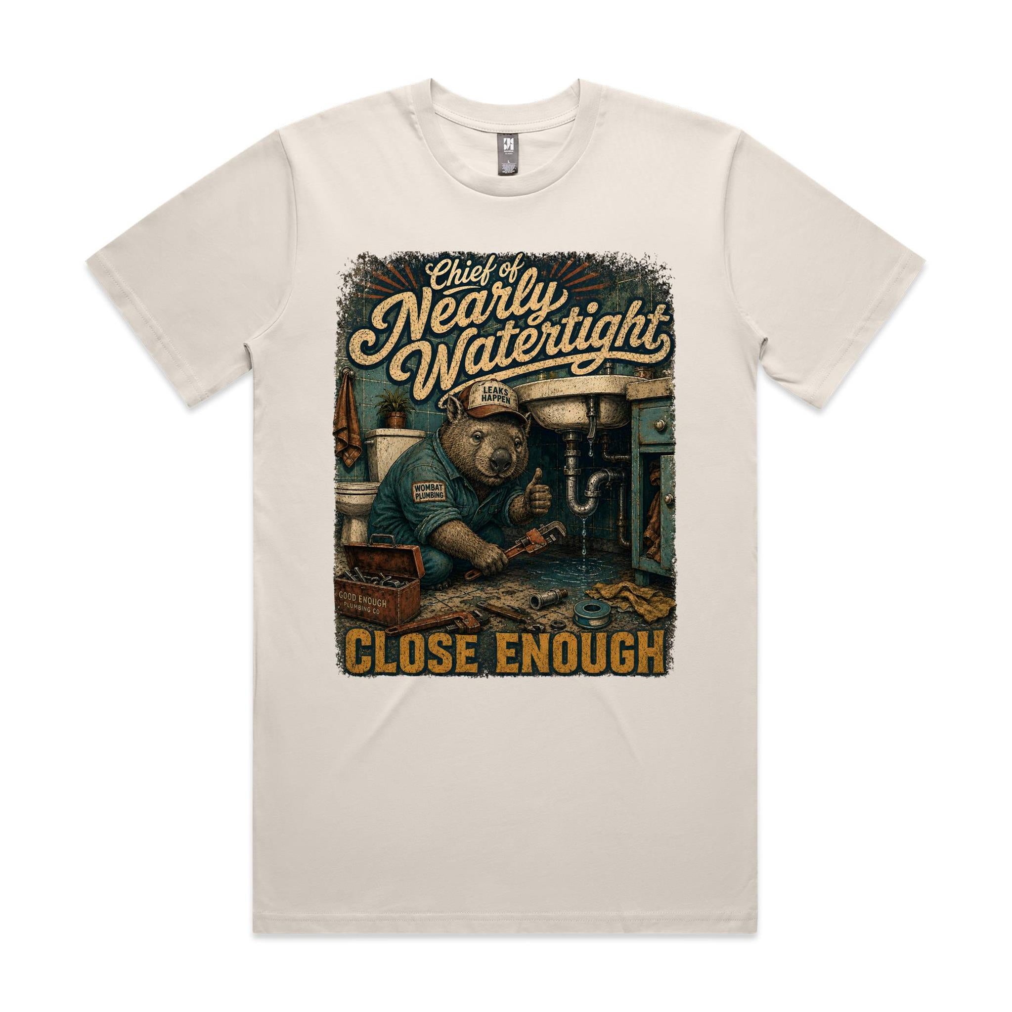 Chief of Nearly Watertight | Wombat Plumber Tee