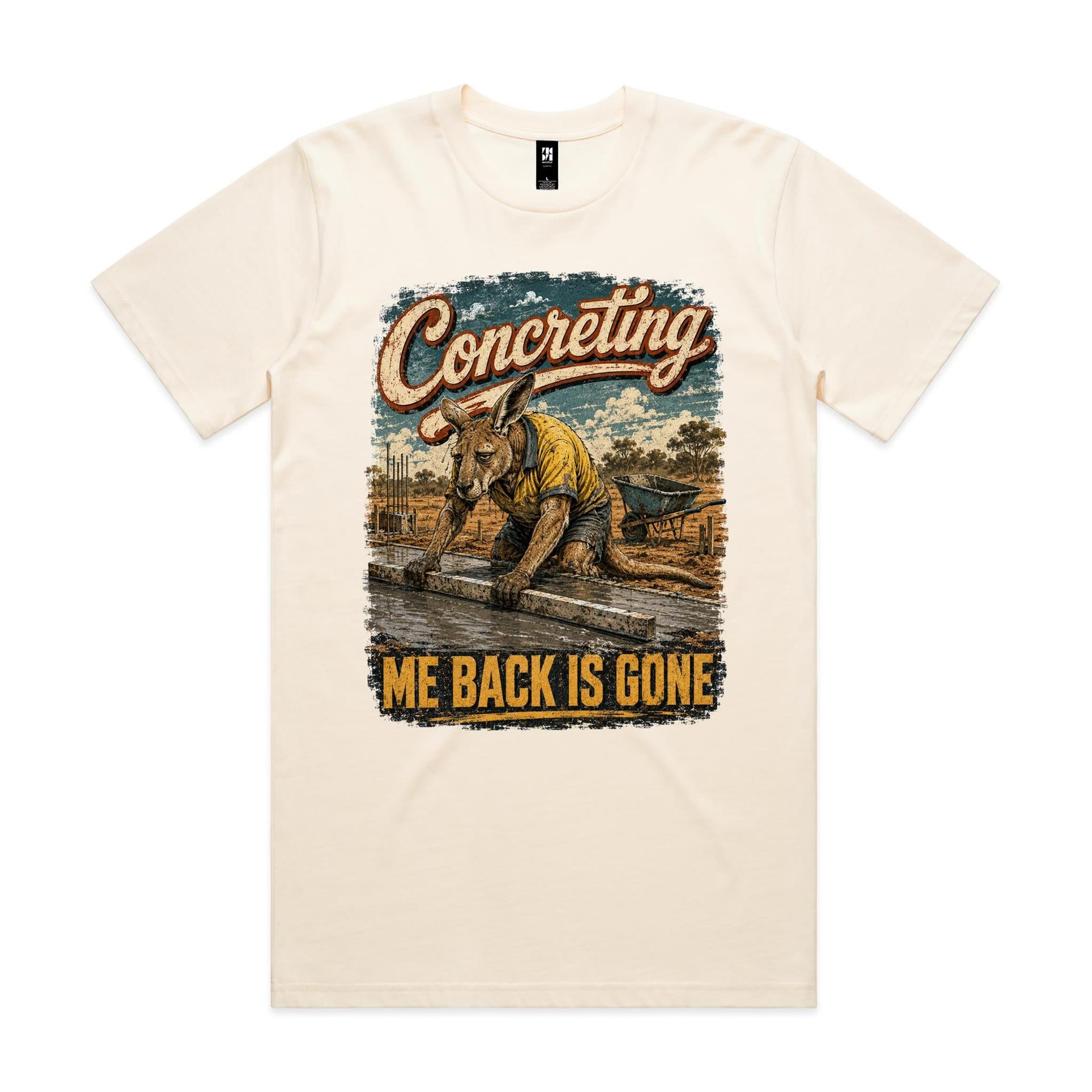 Concreting — Me Back Is Gone | Kangaroo Concreter Tee