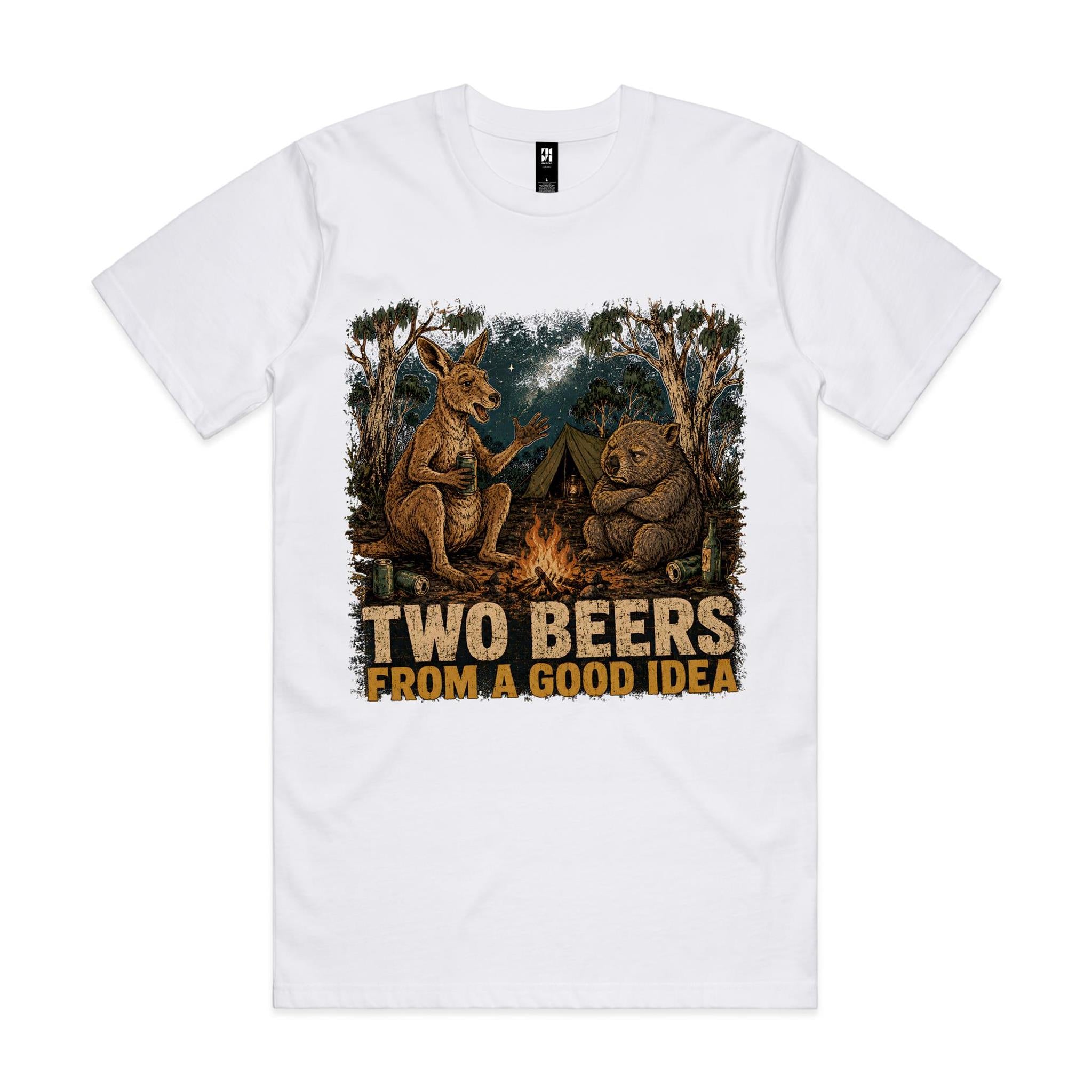 Two Beers From a Good Idea — Kangaroo & Wombat Camping Tee