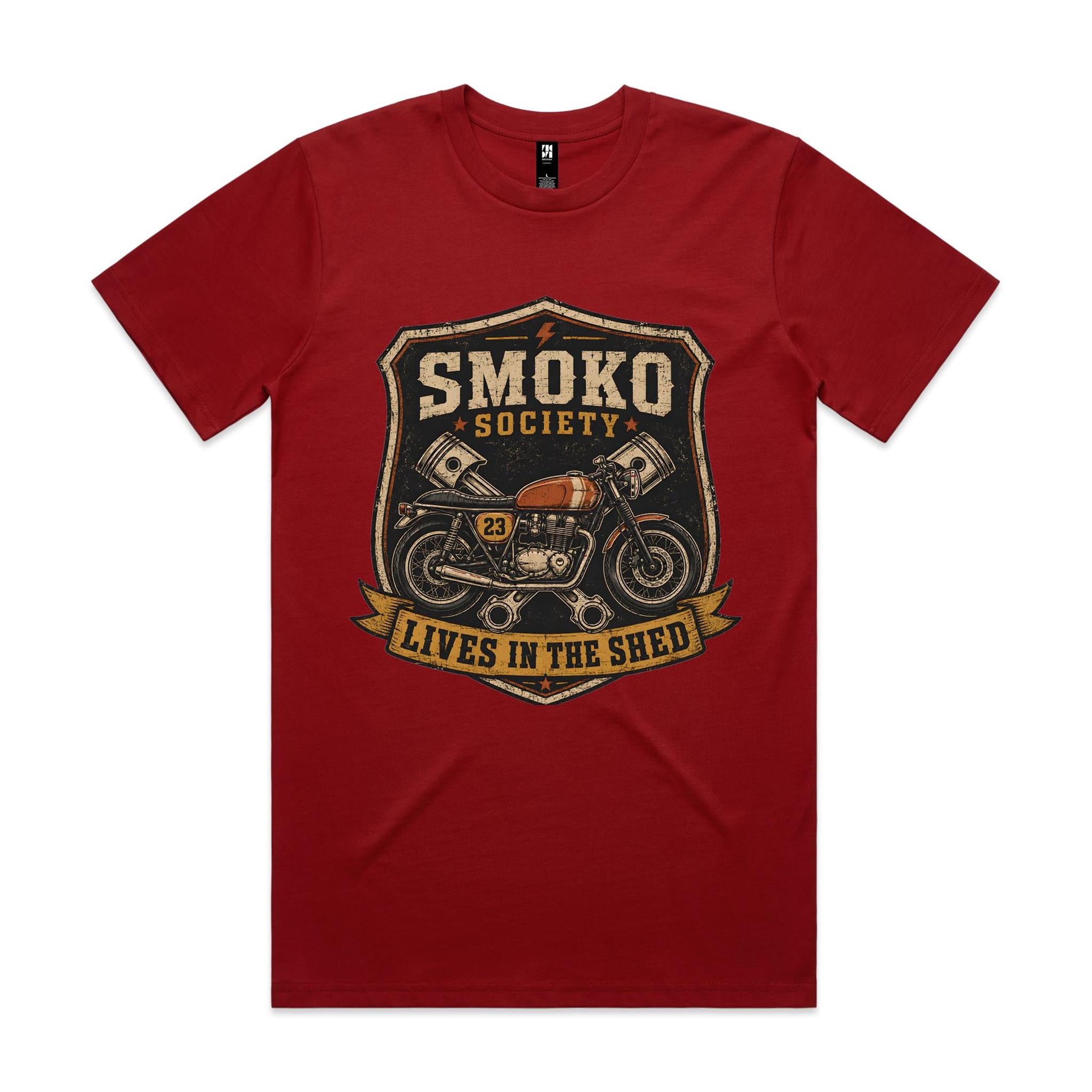 Smoko Society — Lives in the Shed | Cafe Racer Tee