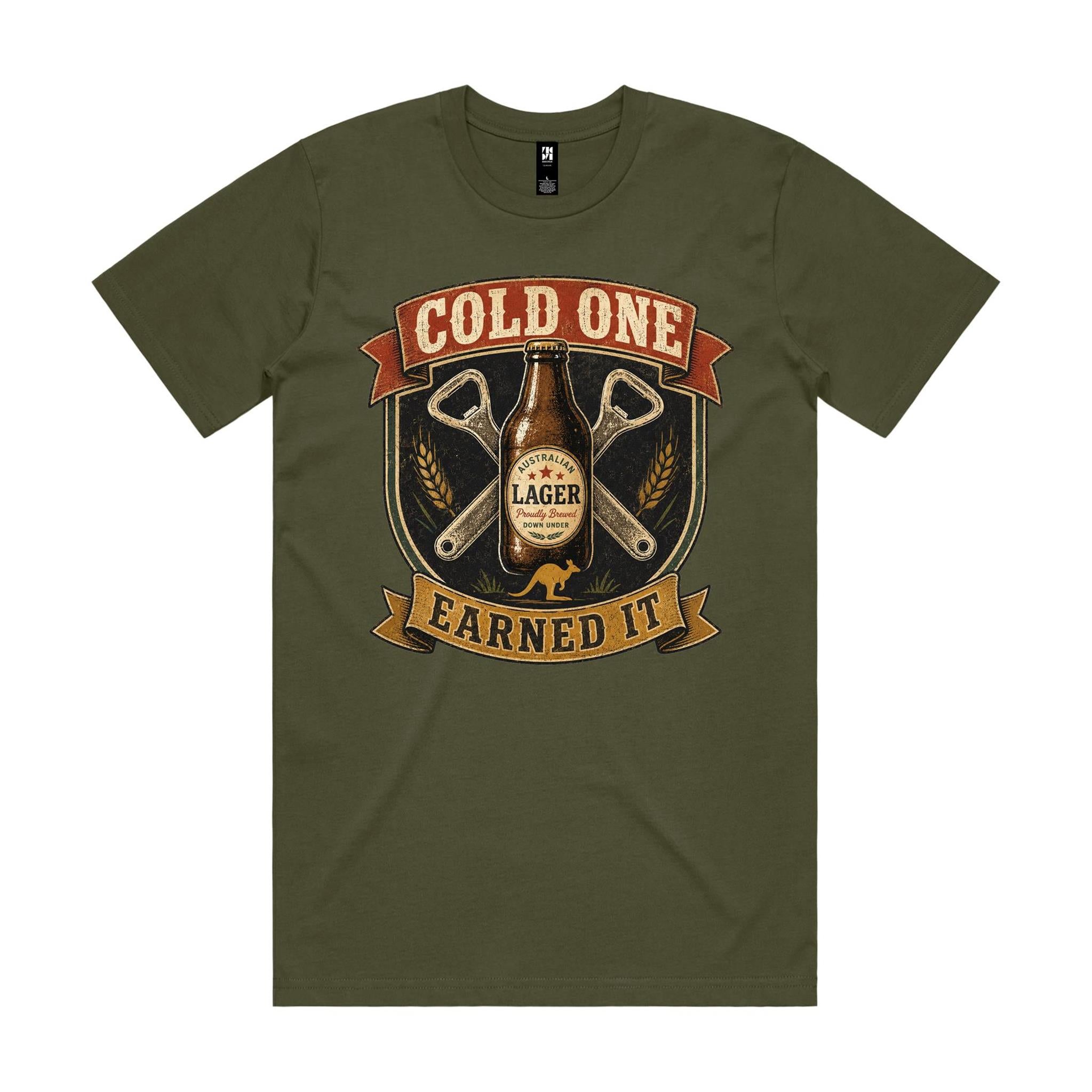 Cold One, Earned It — Aussie Lager Tee