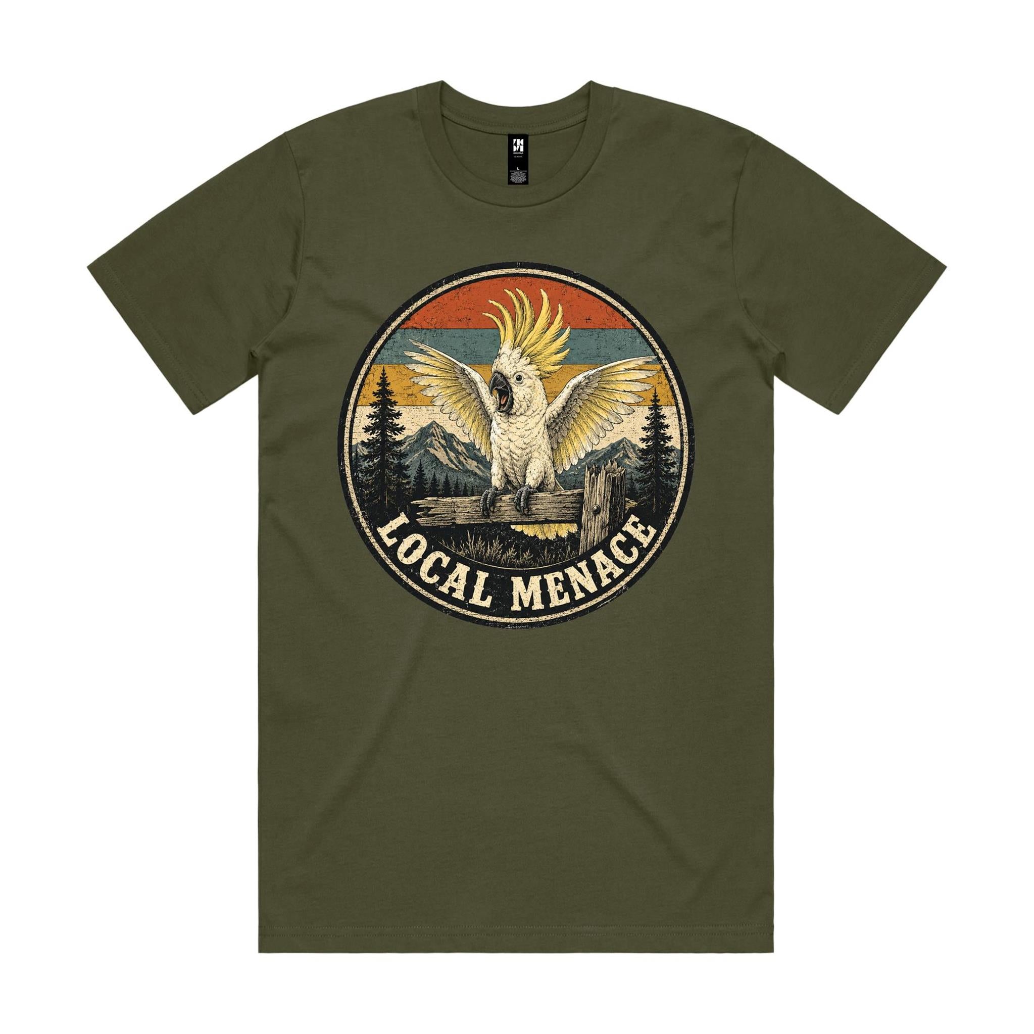 Local Menace — Cockatoo Retro Badge Tee