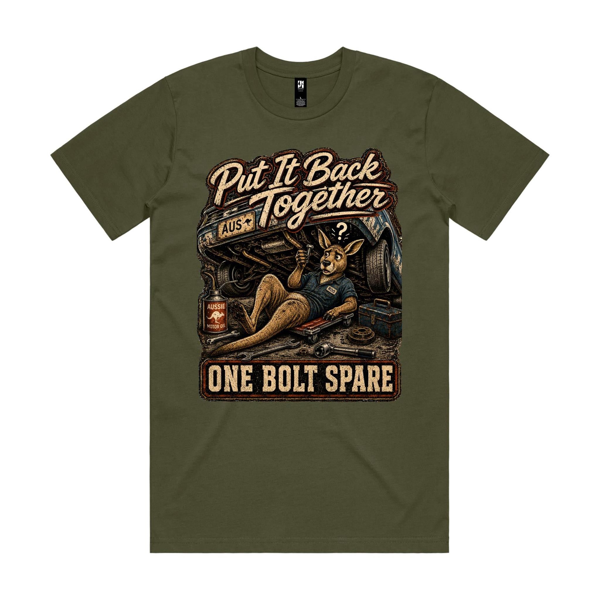 Put It Back Together — One Bolt Spare | Kangaroo Mechanic Tee