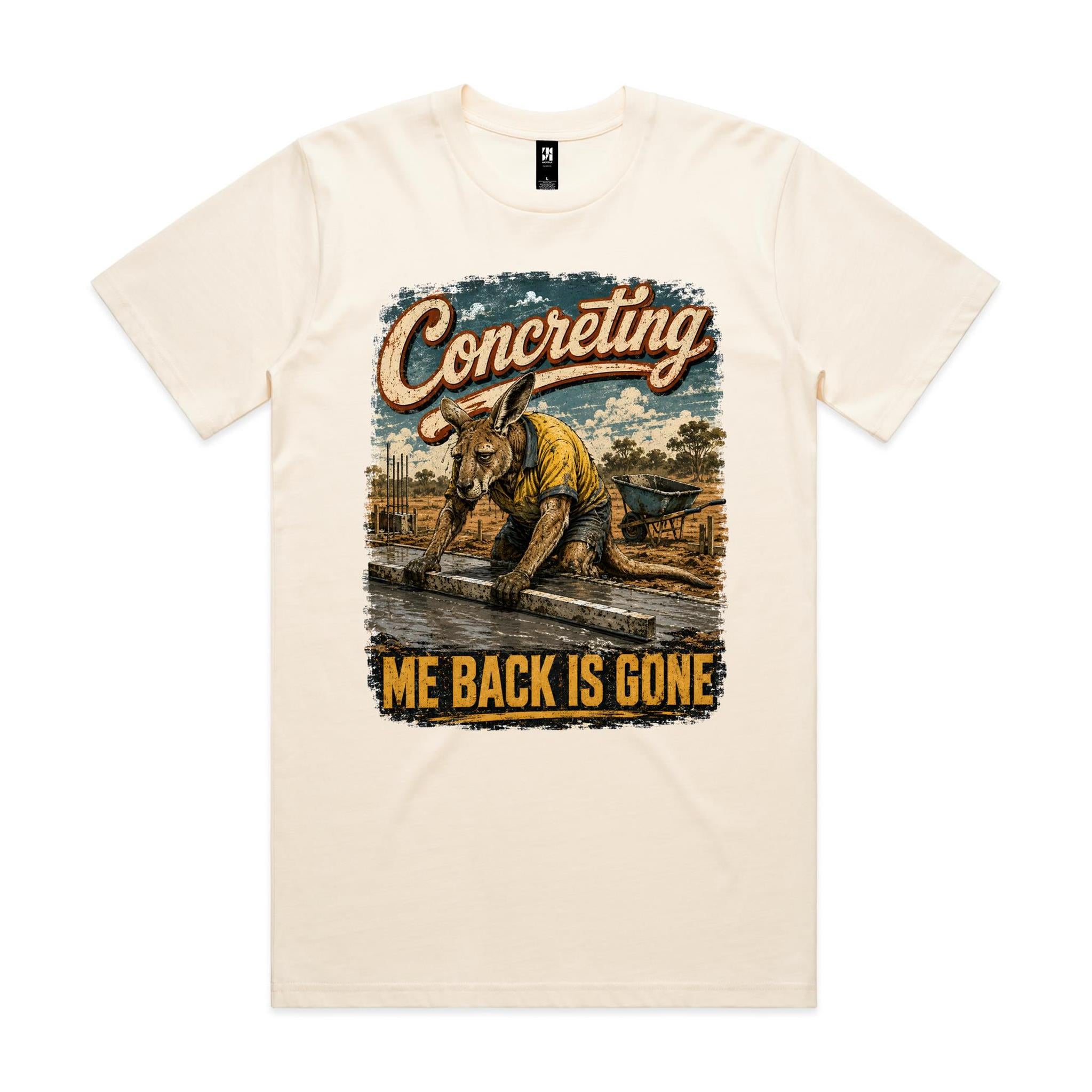 Concreting — Me Back Is Gone | Kangaroo Concreter Tee