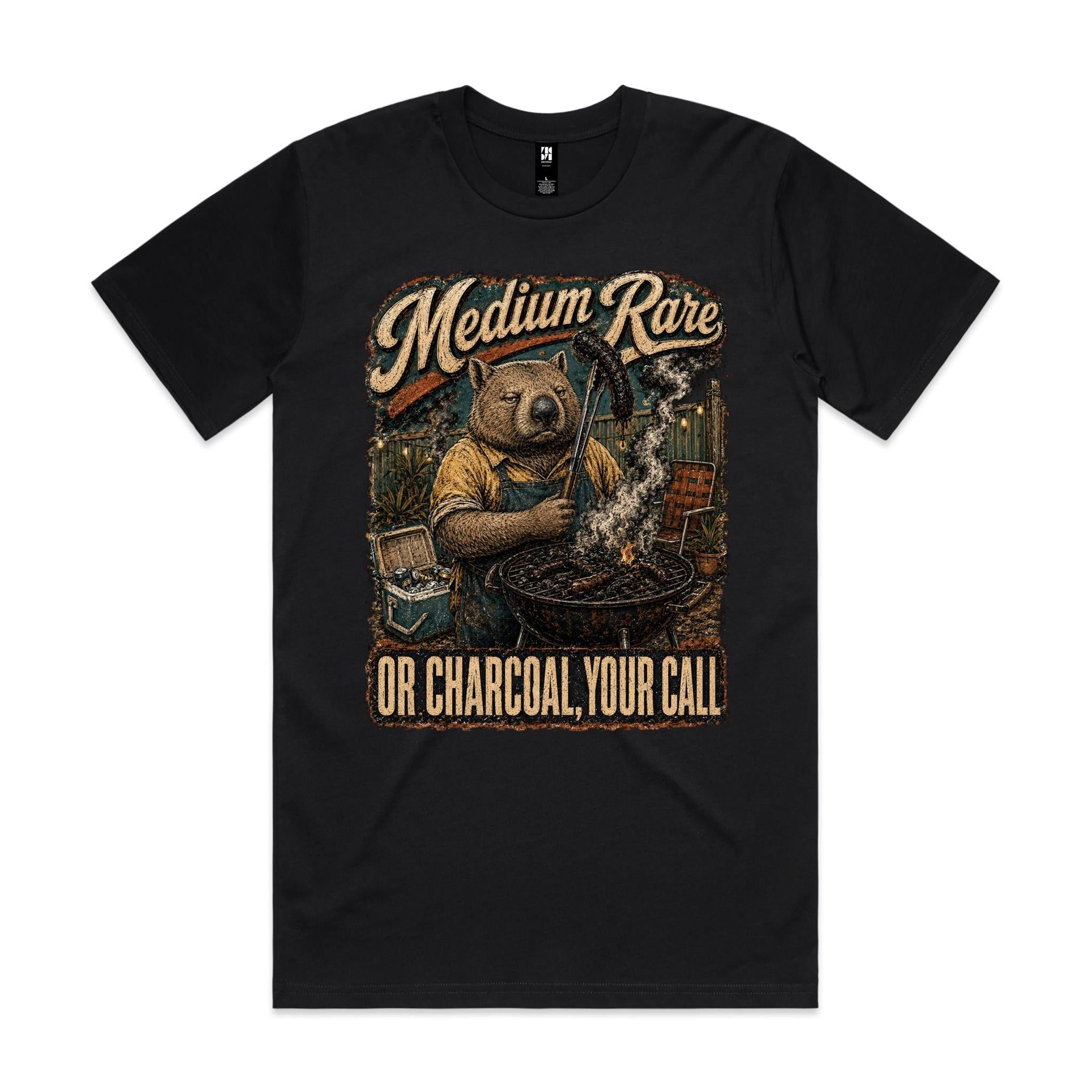 Medium Rare or Charcoal | Wombat BBQ Tee