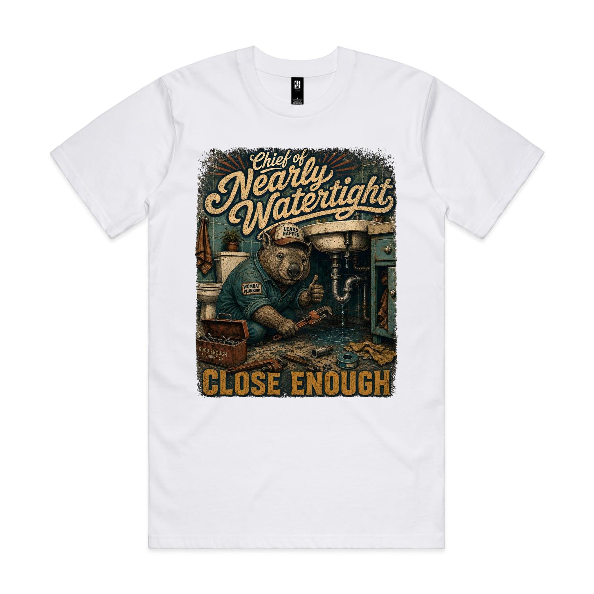 Chief of Nearly Watertight | Wombat Plumber Tee