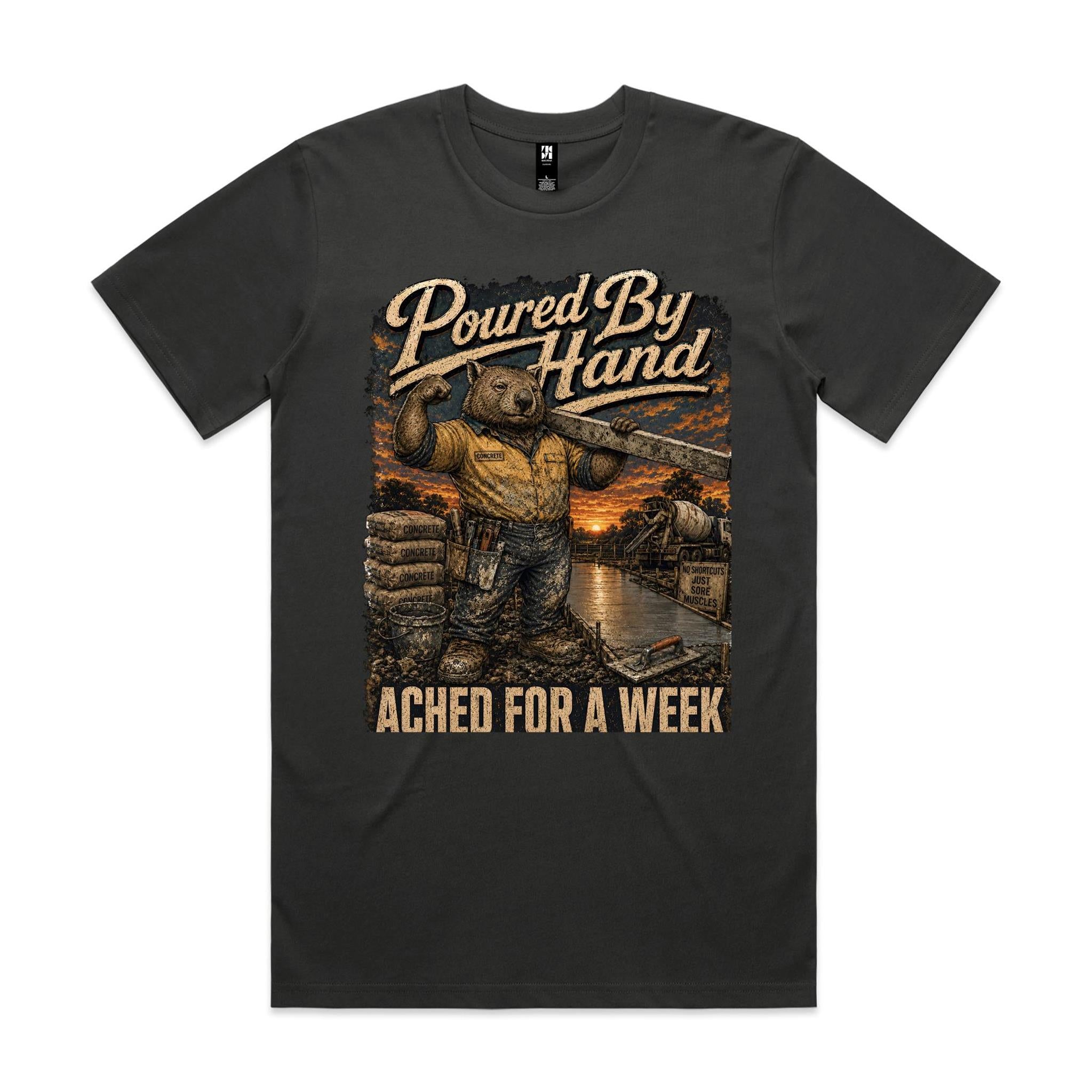 Poured By Hand | Wombat Concreter Tee