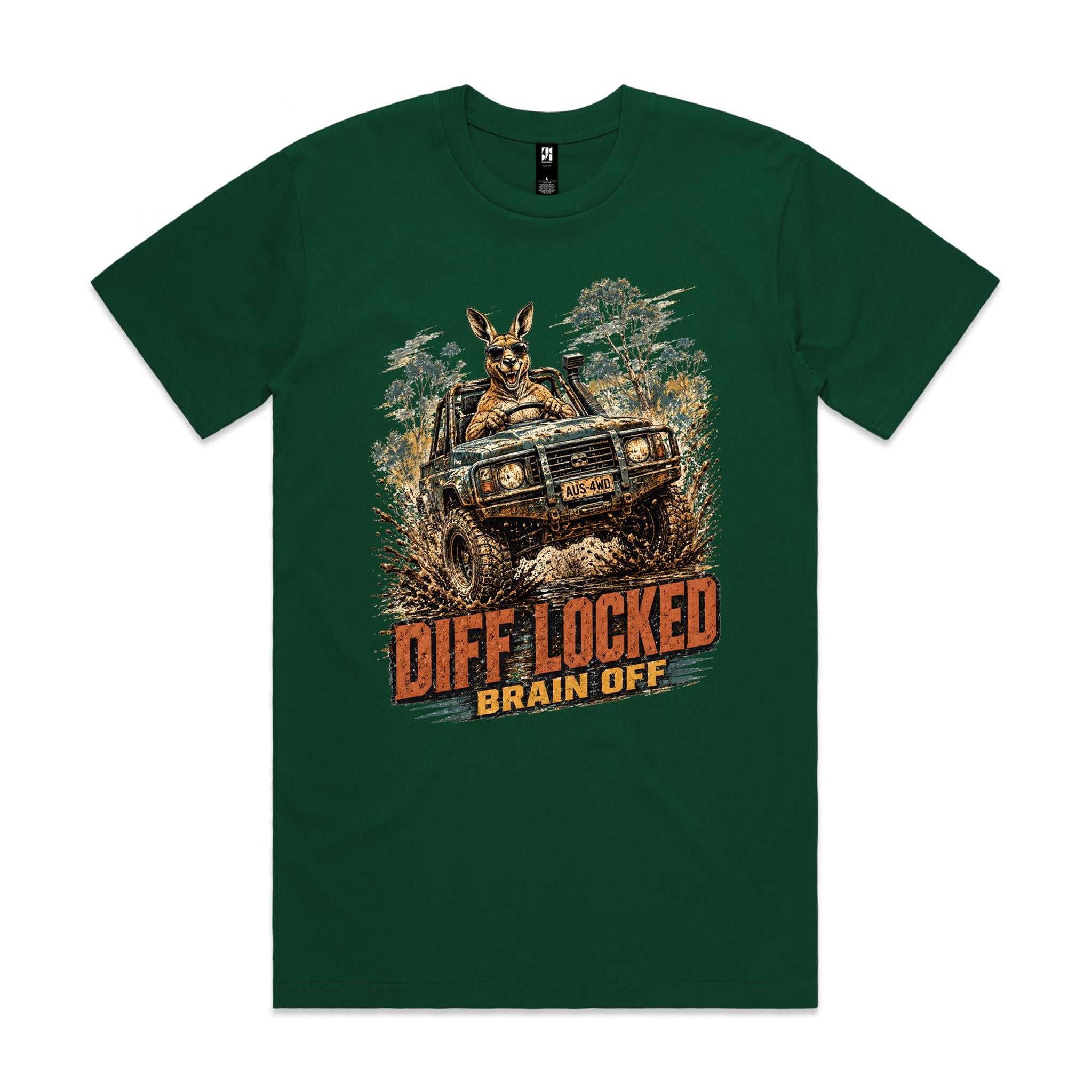 Diff Locked, Brain Off — 4WD Kangaroo Tee