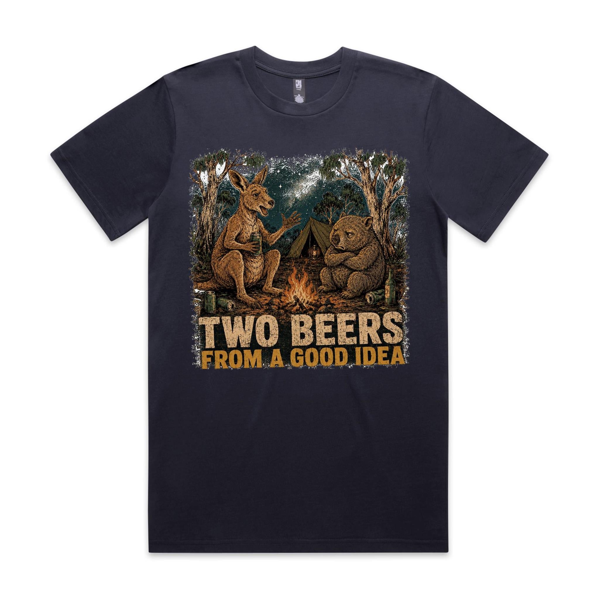 Two Beers From a Good Idea — Kangaroo & Wombat Camping Tee