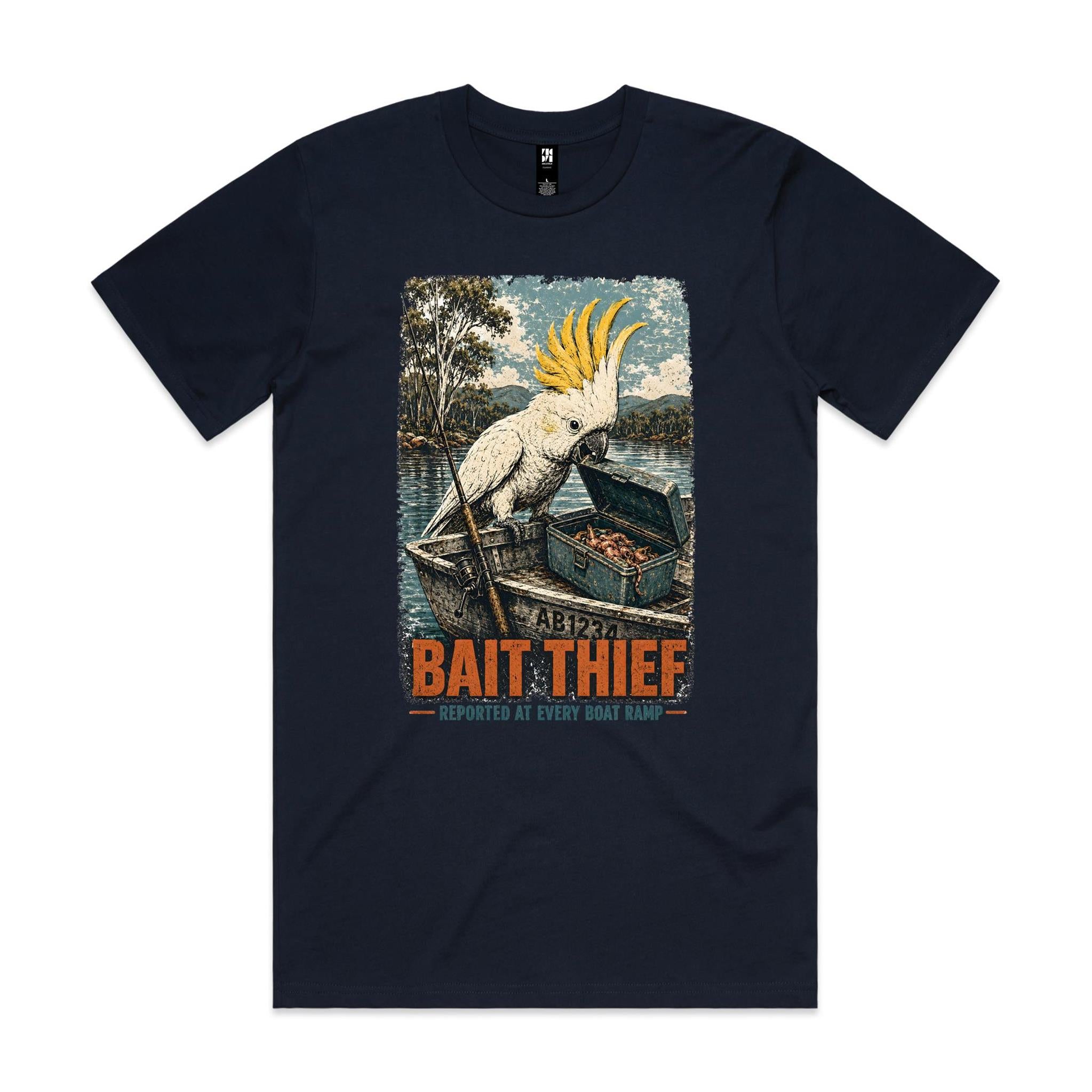 Bait Thief — Reported at Every Boat Ramp | Cockatoo Fishing Tee