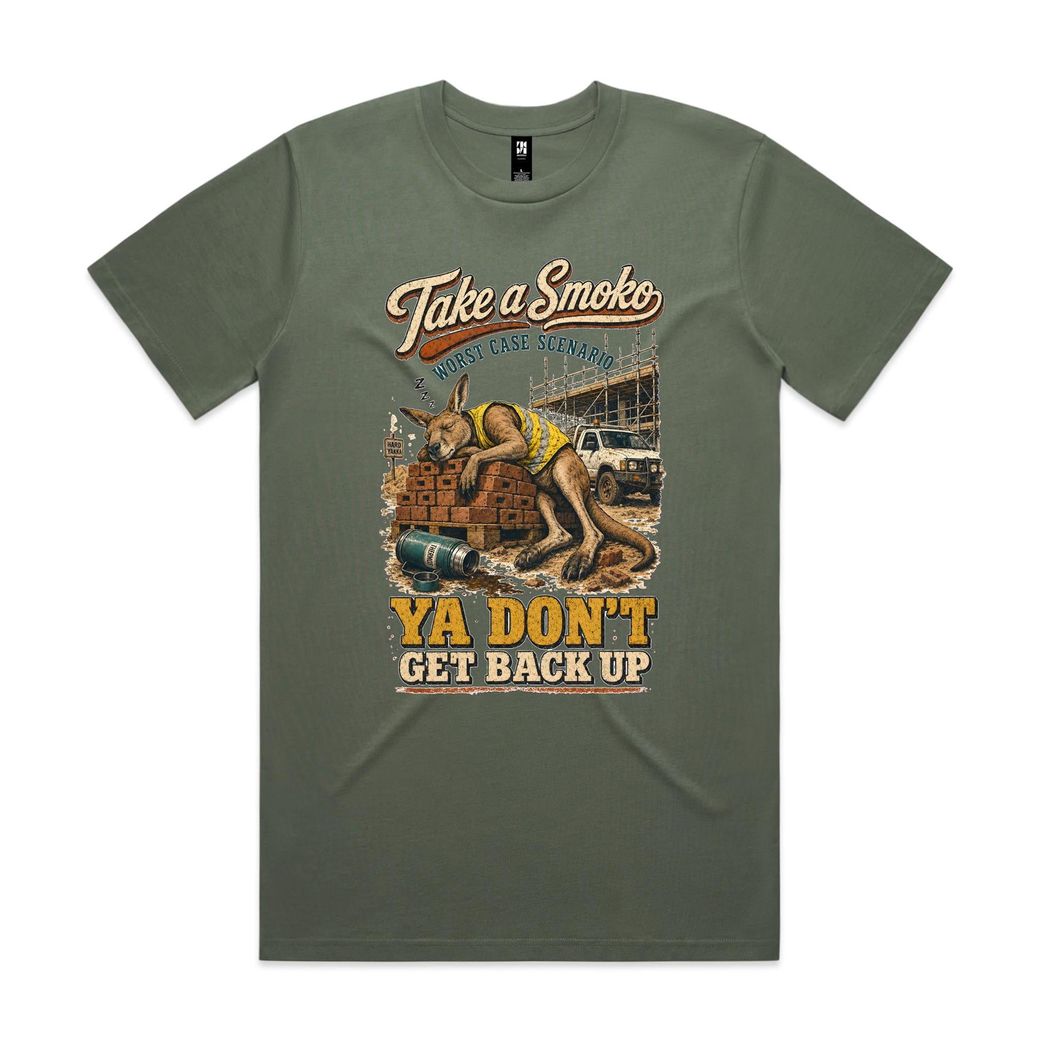 Take a Smoko — Ya Don't Get Back Up | Kangaroo Tradie Tee