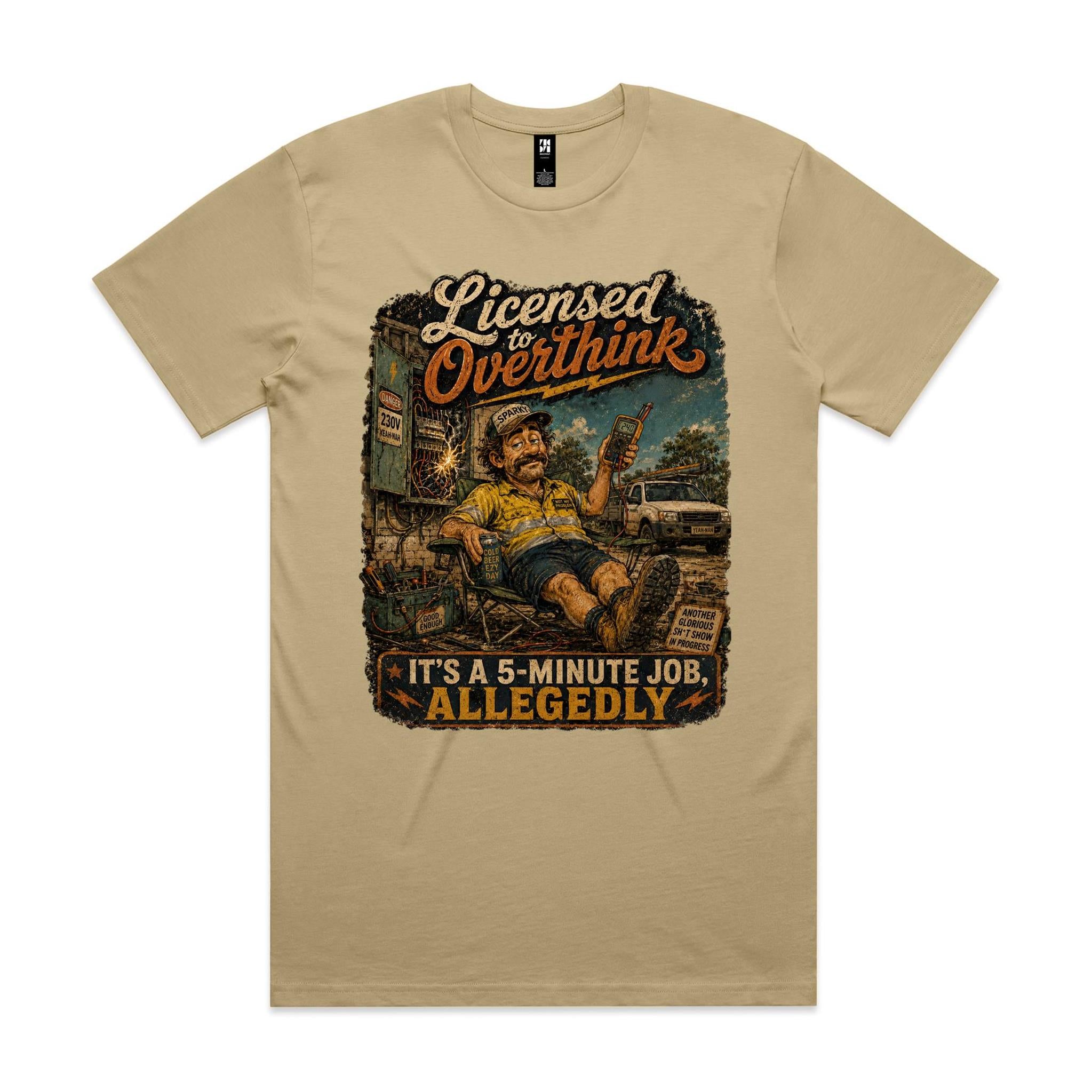 Licensed to Overthink | Electricians Tee
