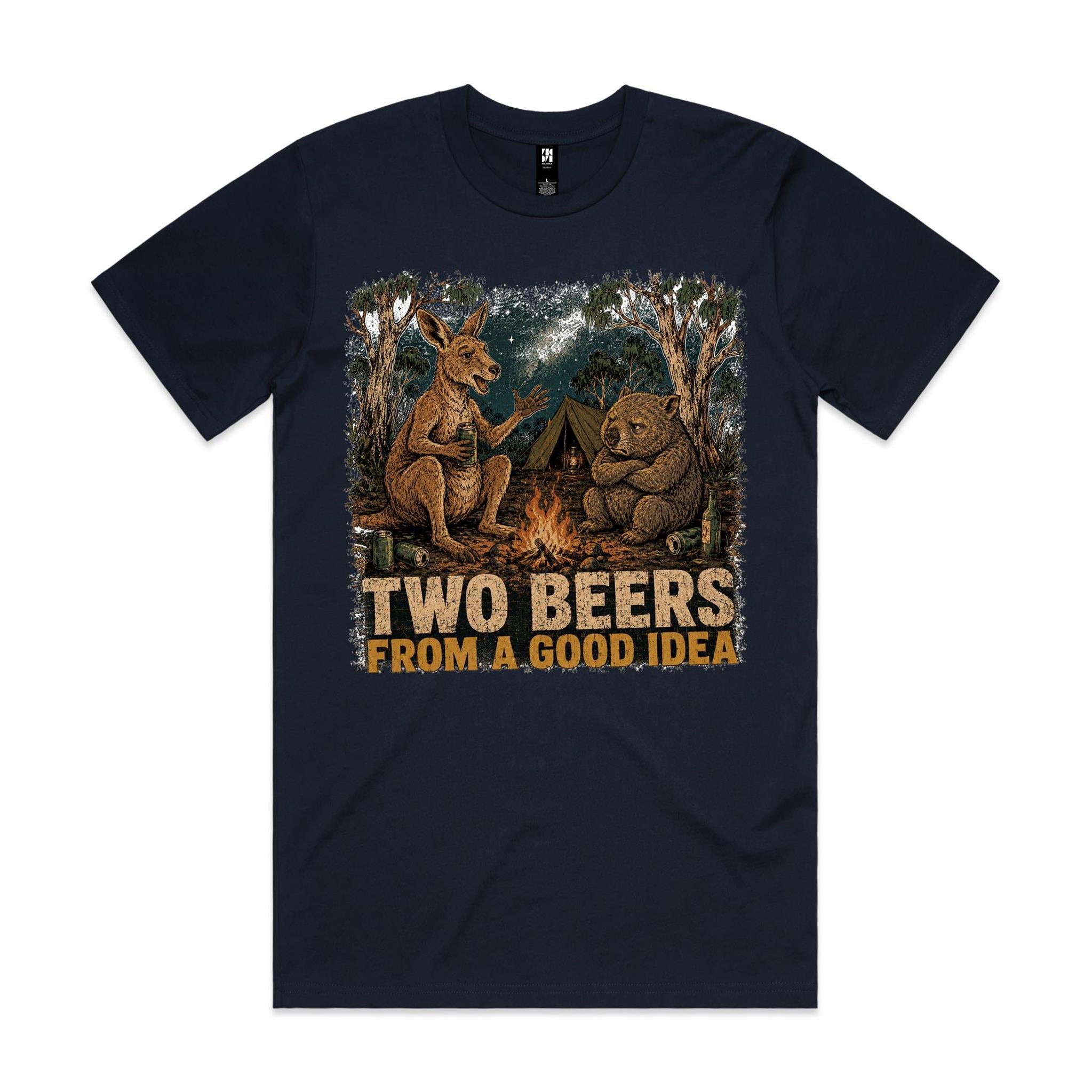 Two Beers From a Good Idea — Kangaroo & Wombat Camping Tee