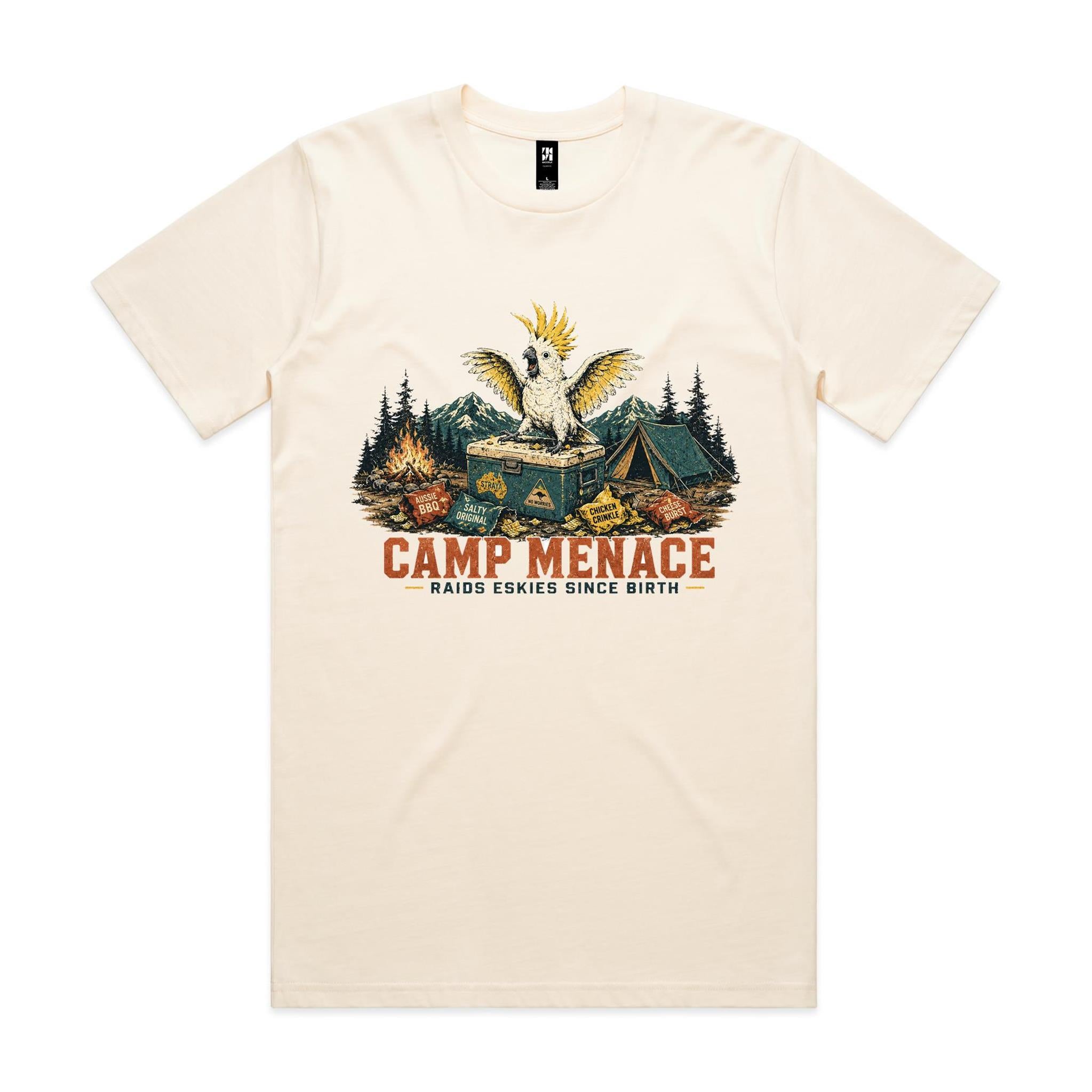 Camp Menace — Raids Eskies Since Birth | Cockatoo Camping Tee