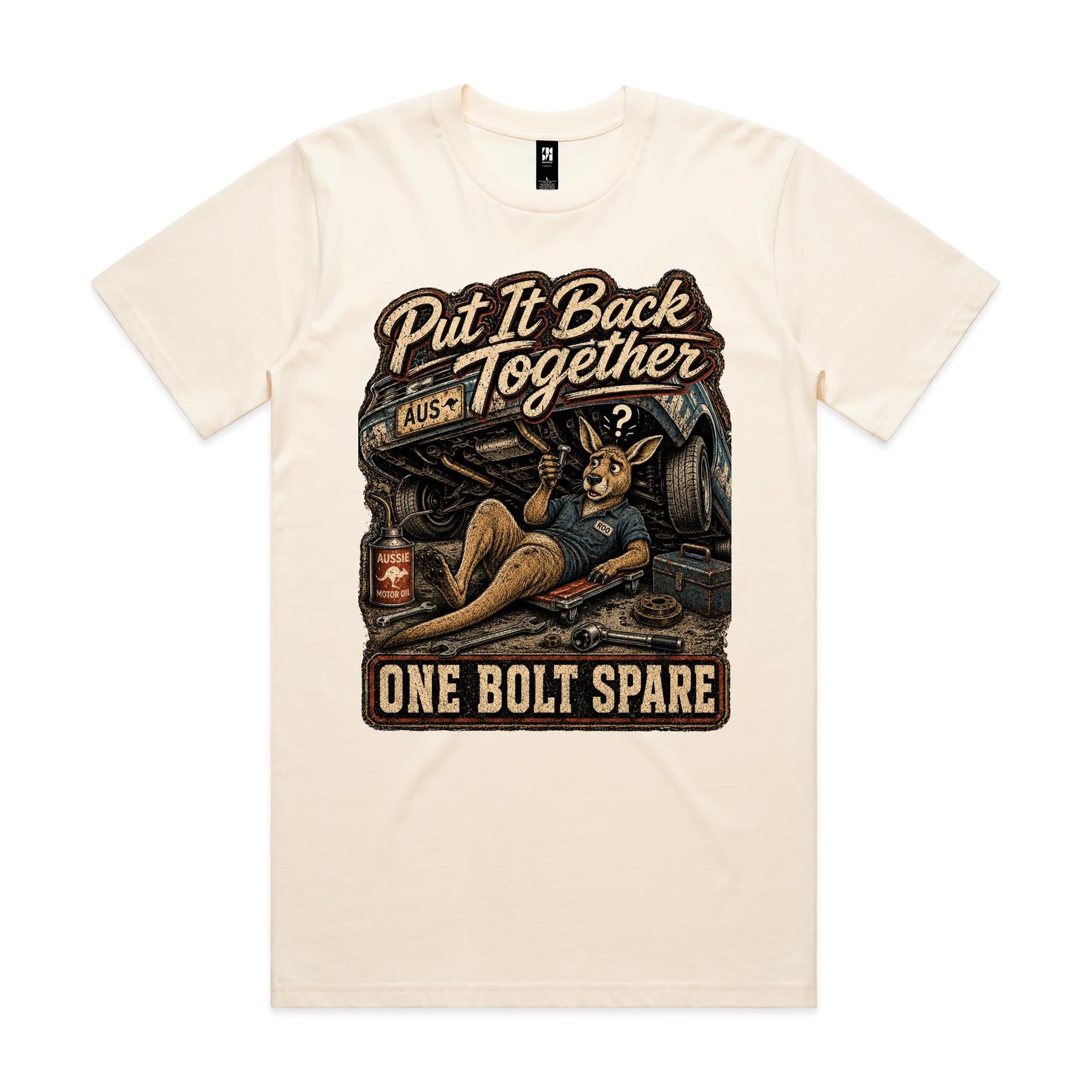 Put It Back Together — One Bolt Spare | Kangaroo Mechanic Tee