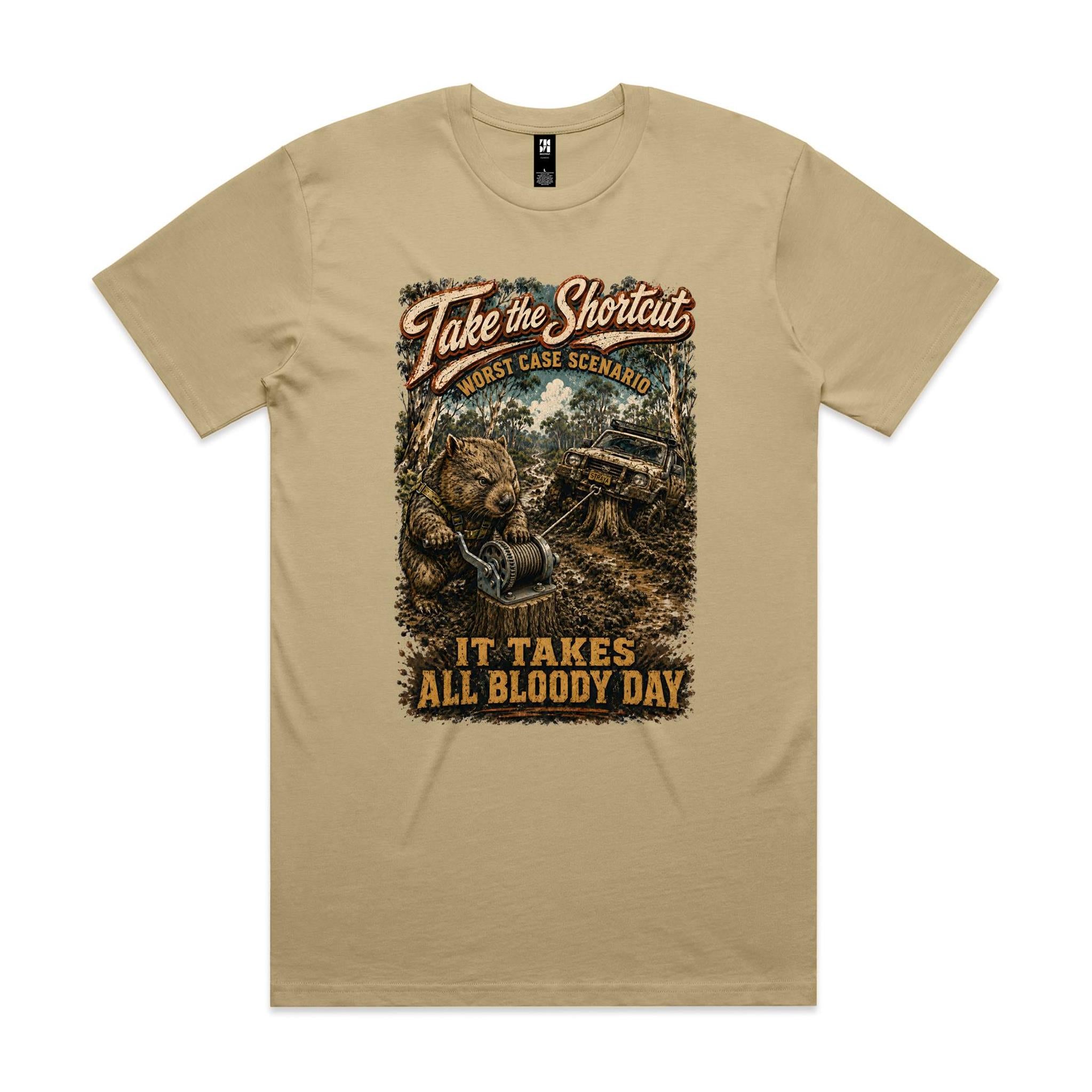 Take the Shortcut — It Takes All Bloody Day | Wombat 4WD Tee