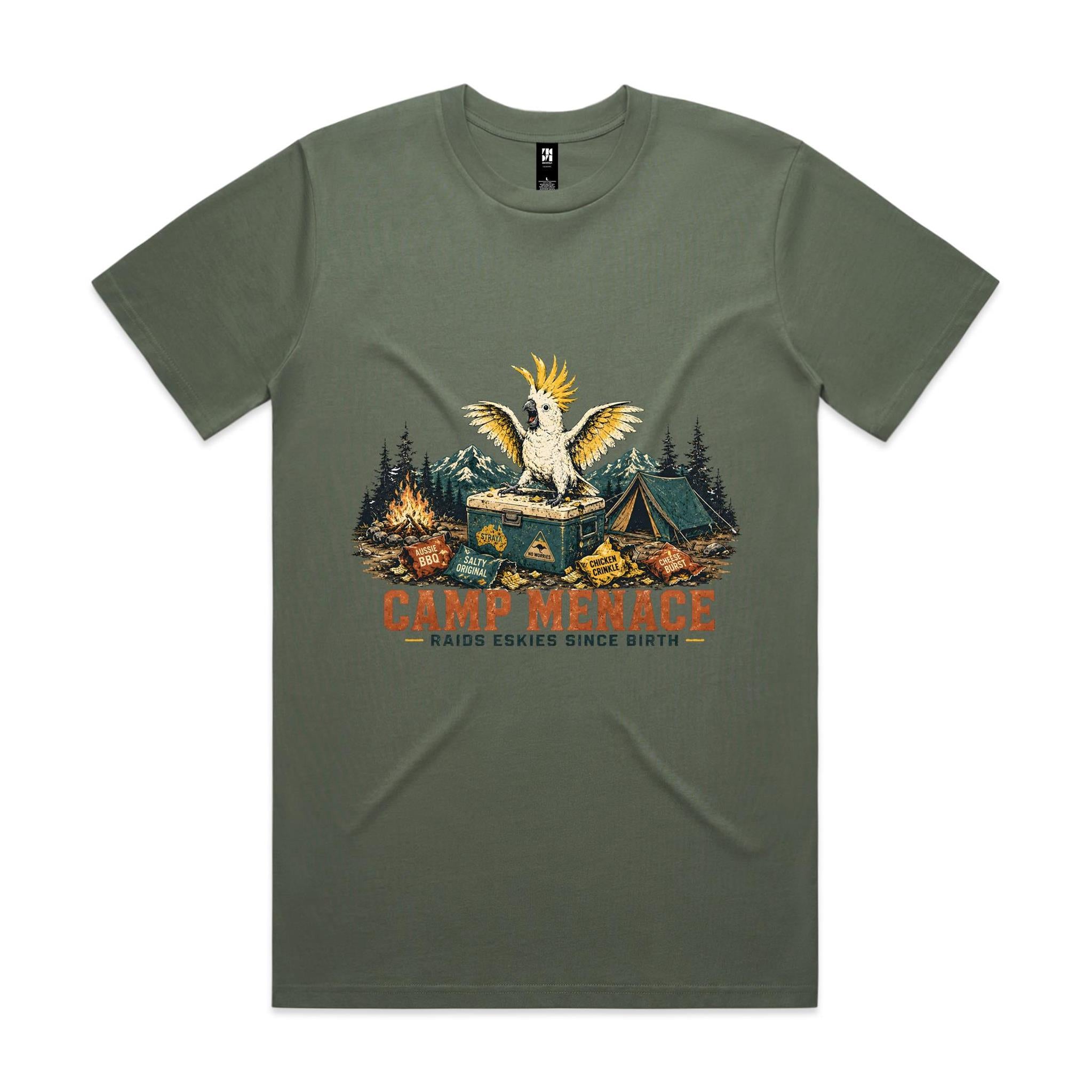 Camp Menace — Raids Eskies Since Birth | Cockatoo Camping Tee