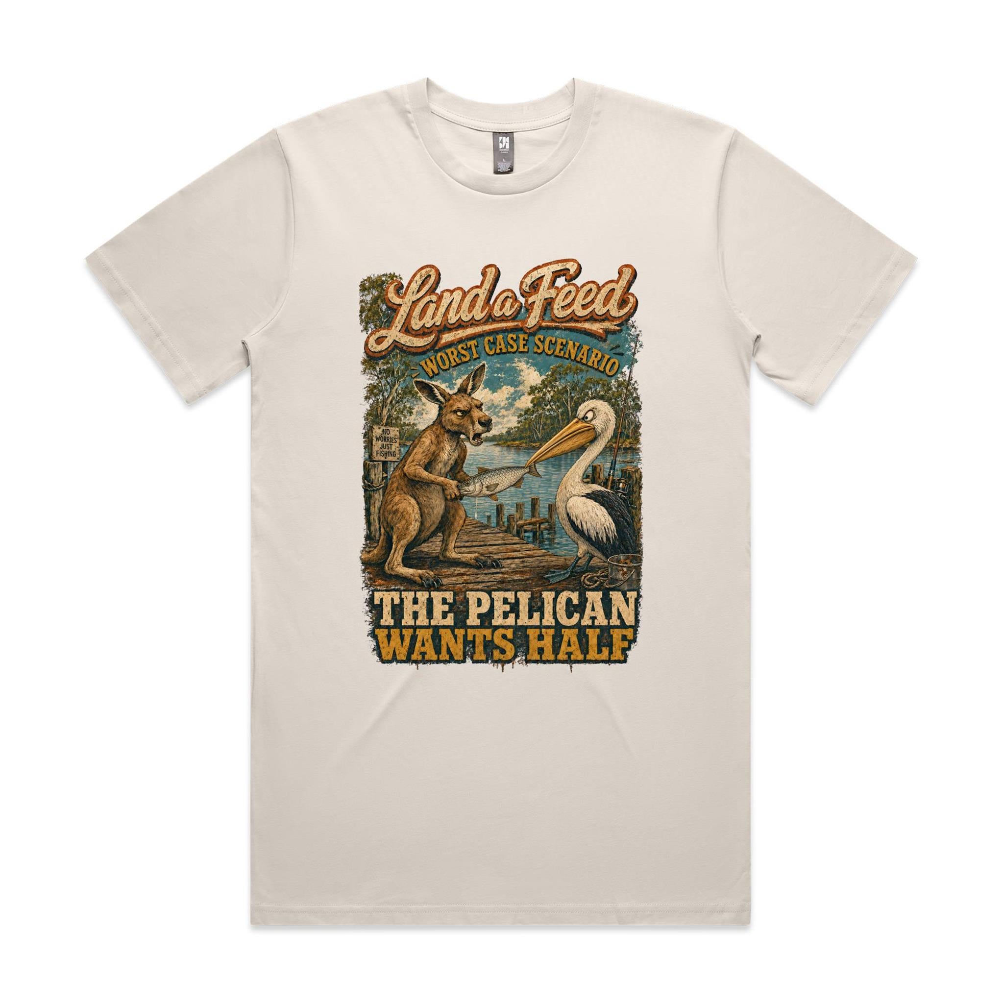 Land a Feed — The Pelican Wants Half | Kangaroo Fishing Tee