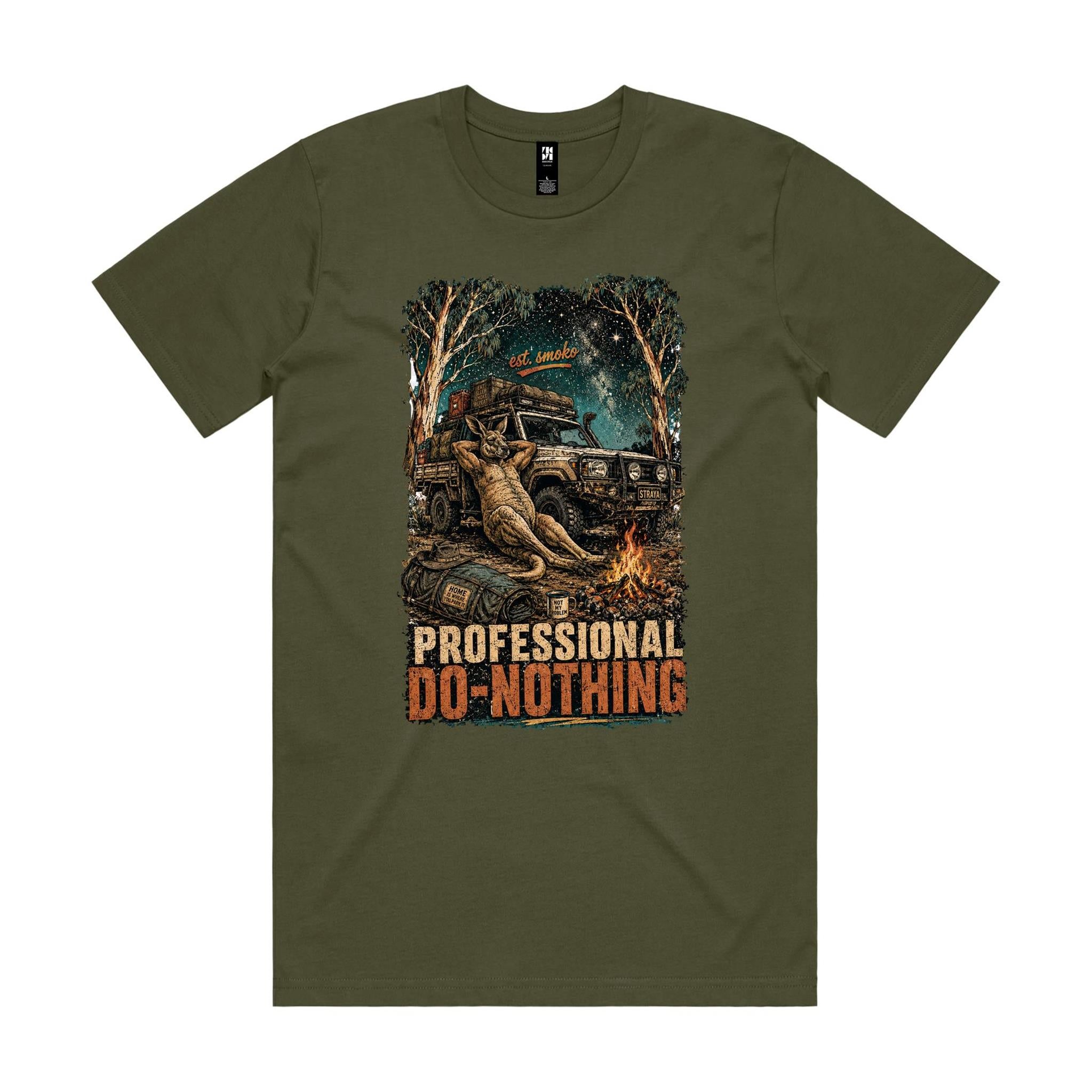 Professional Do-Nothing — Est. Smoko | Kangaroo 4WD Camping Tee