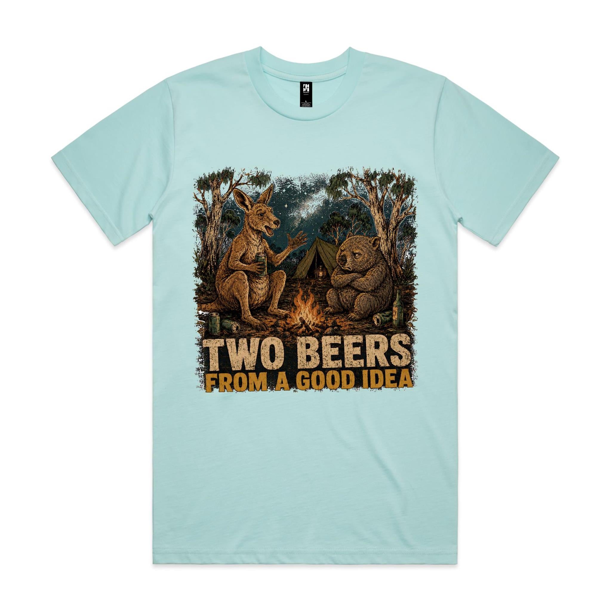 Two Beers From a Good Idea — Kangaroo & Wombat Camping Tee